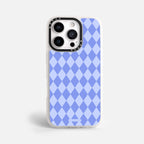 Case Blue Diamonds - Blanco Premium – Protección antigolpe | Diseño colombiano | Morak