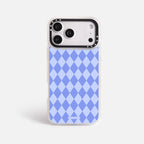 Case Blue Diamonds - Blanco Premium – Protección antigolpe | Diseño colombiano | Morak