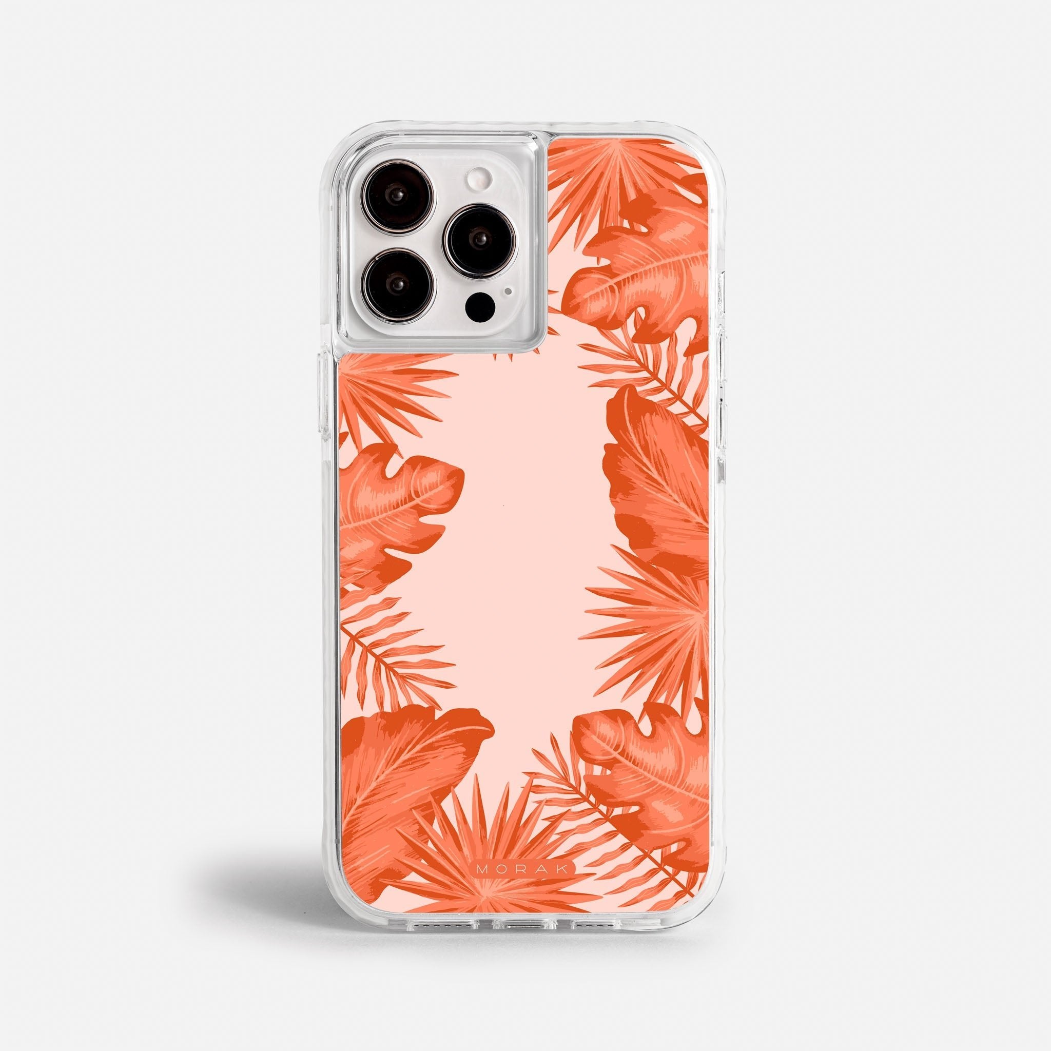 Case Funda Coral Leaves - Blanco Premium Para iPhone 17-12 Samsung S26-S22