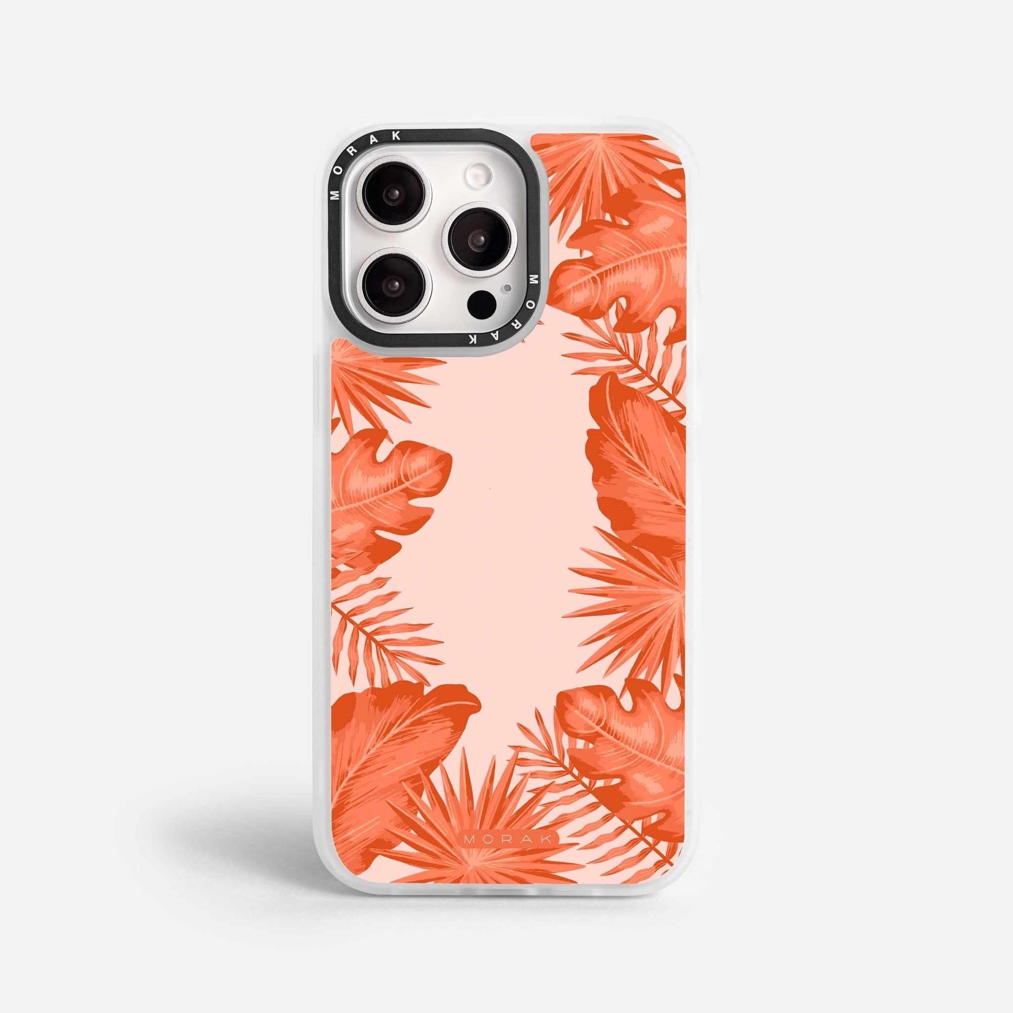 Case Funda Coral Leaves - Blanco Premium Para iPhone 17-12 Samsung S26-S22