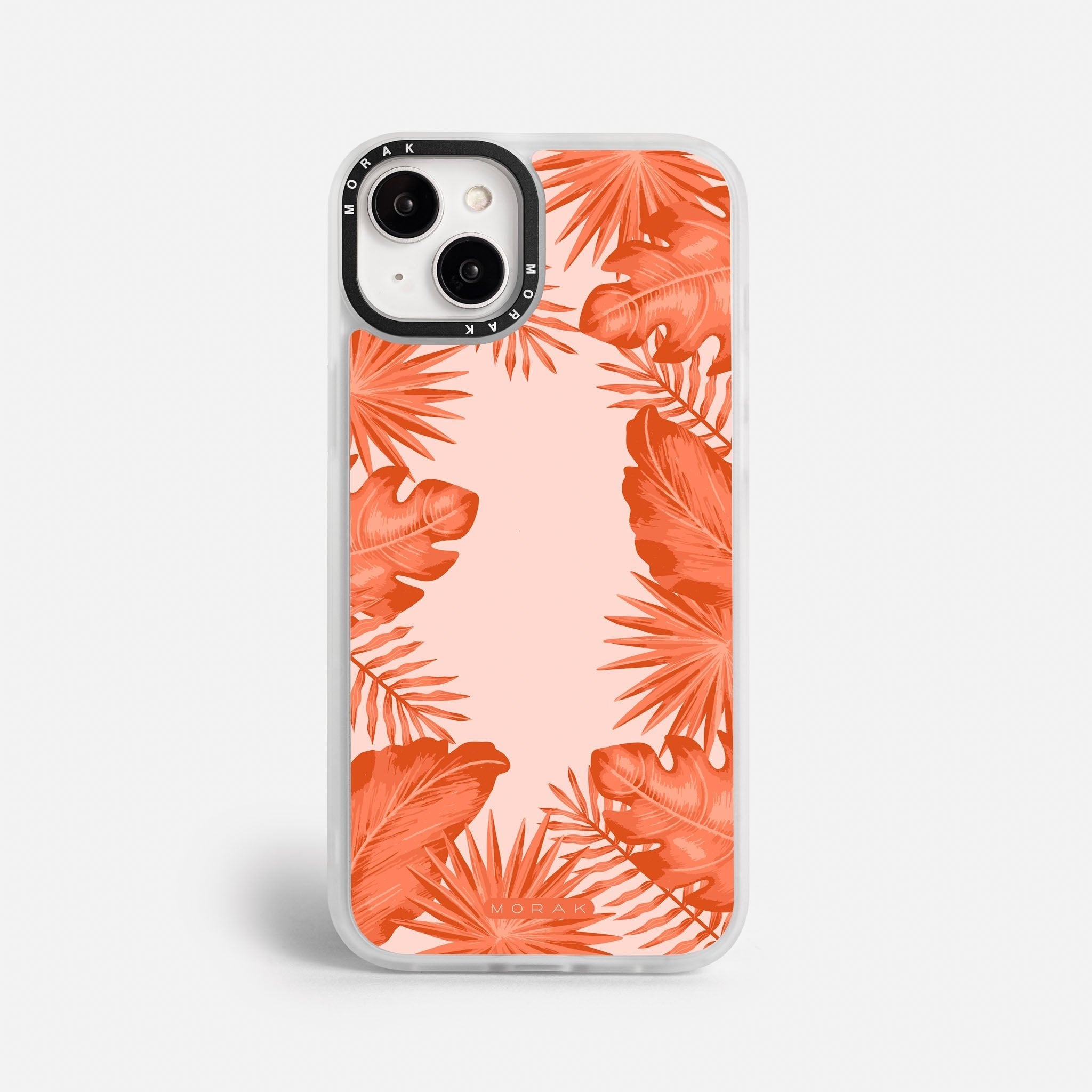 Case Funda Coral Leaves - Blanco Premium Para iPhone 17-12 Samsung S26-S22