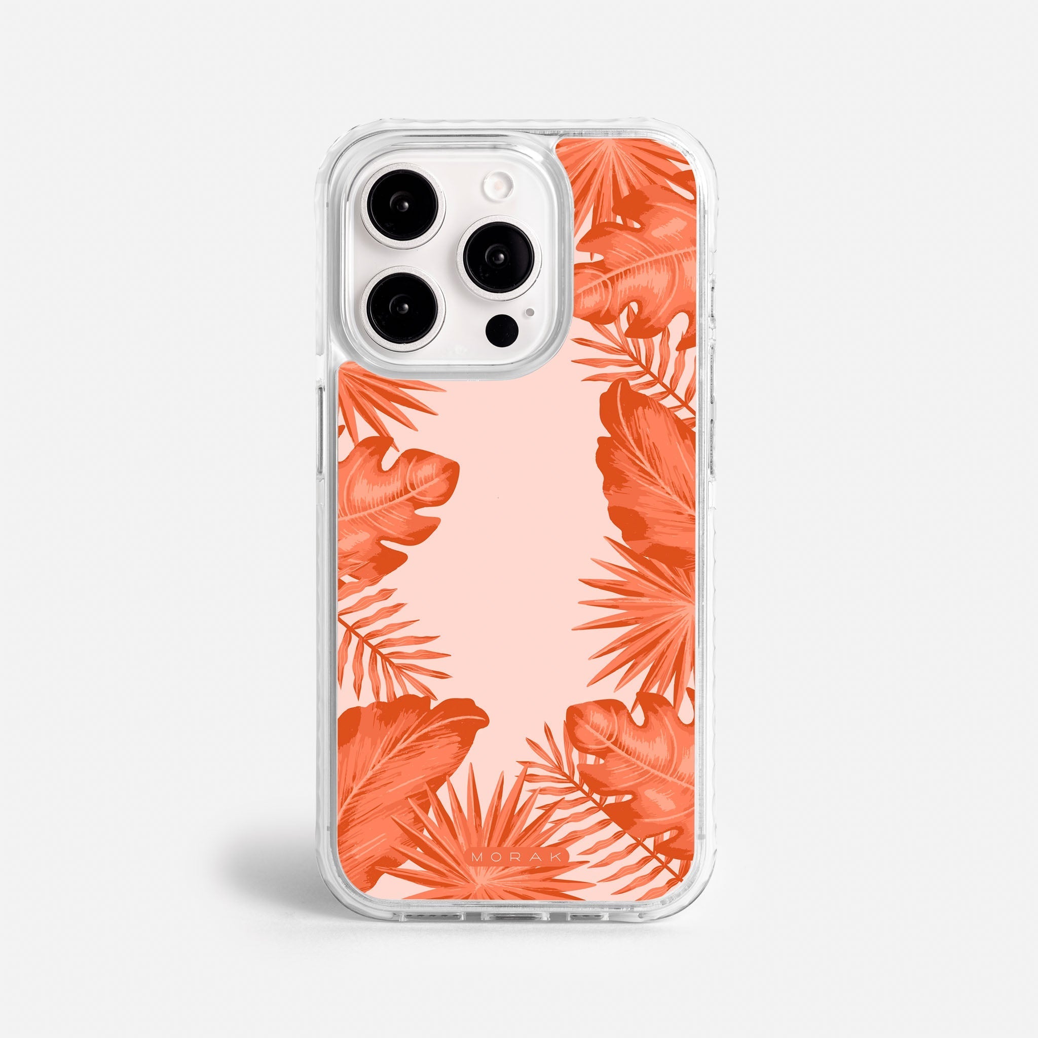 Case Funda Coral Leaves - Blanco Premium Para iPhone 17-12 Samsung S26-S22