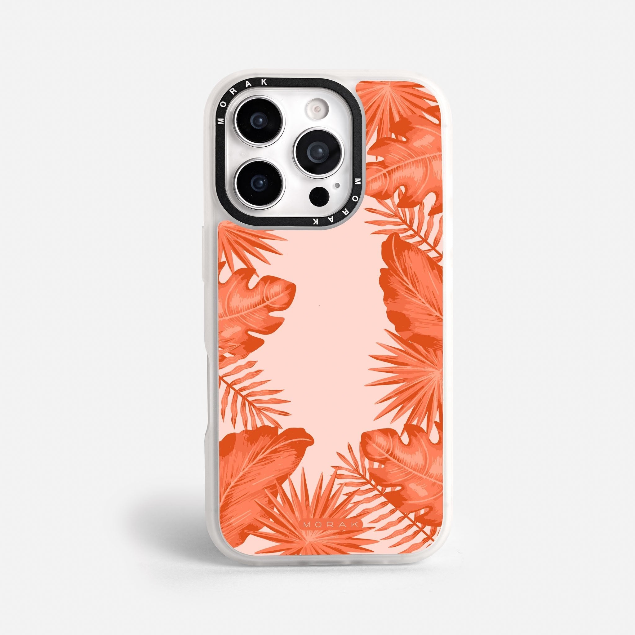Case Funda Coral Leaves - Blanco Premium Para iPhone 17-12 Samsung S26-S22