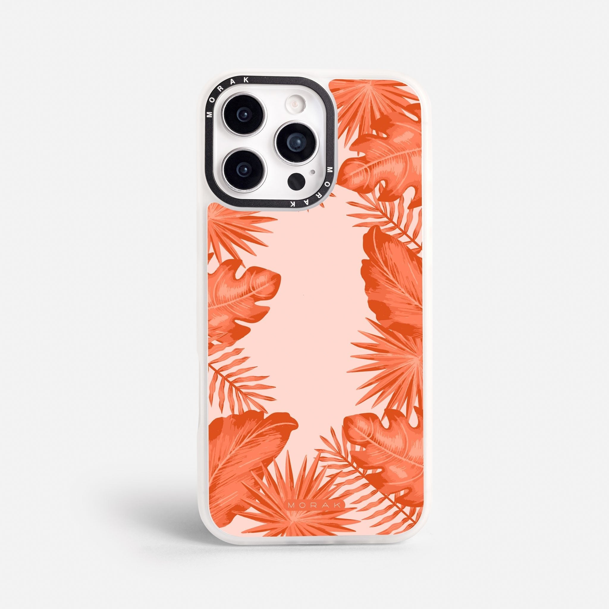 Case Funda Coral Leaves - Blanco Premium Para iPhone 17-12 Samsung S26-S22