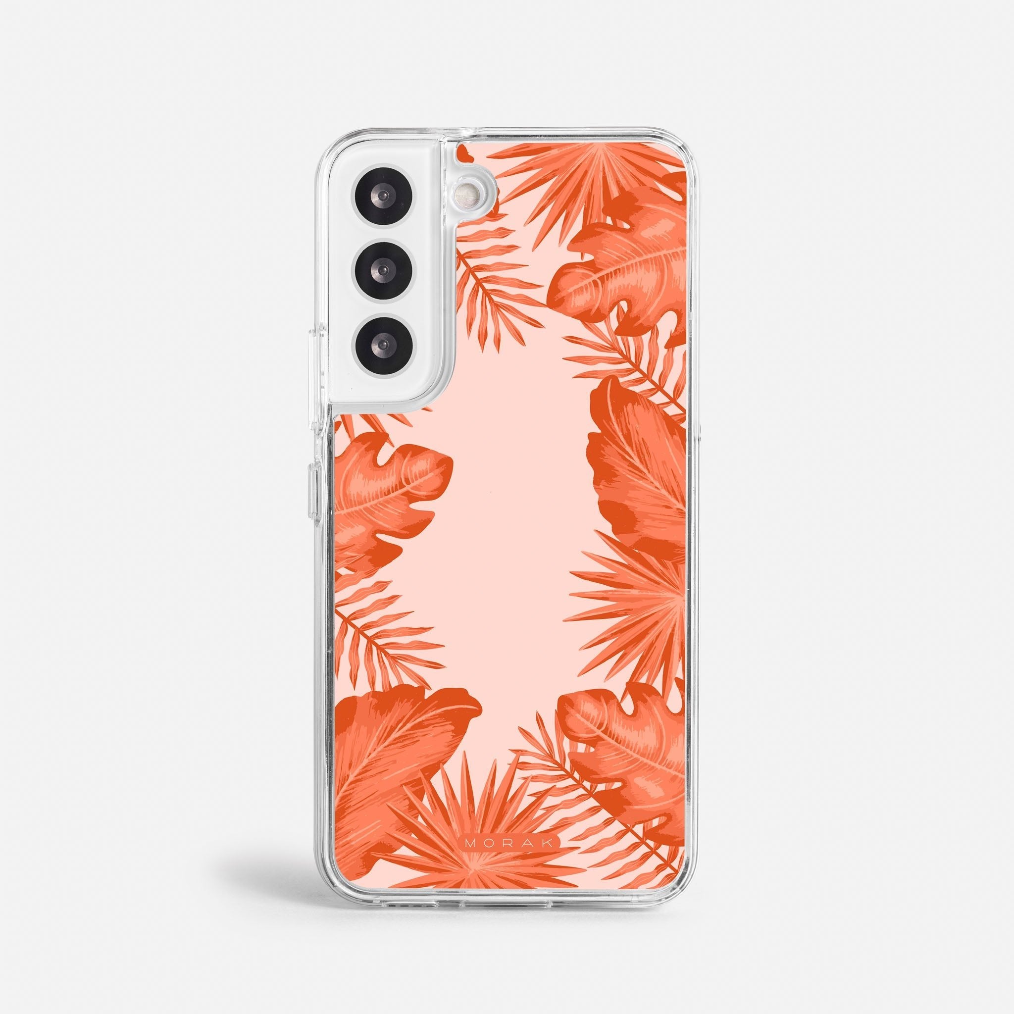 Case Funda Coral Leaves - Blanco Premium Para iPhone 17-12 Samsung S26-S22