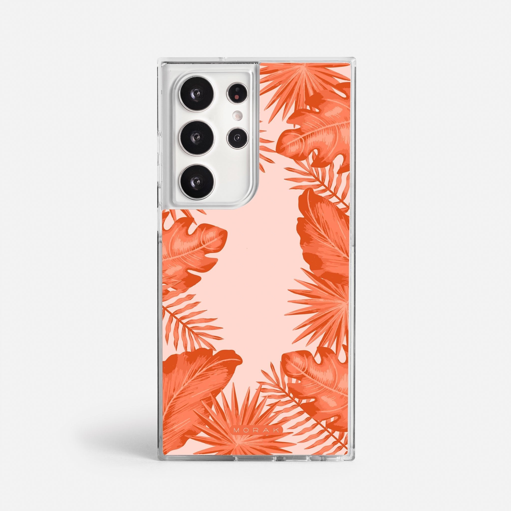 Case Funda Coral Leaves - Blanco Premium Para iPhone 17-12 Samsung S26-S22