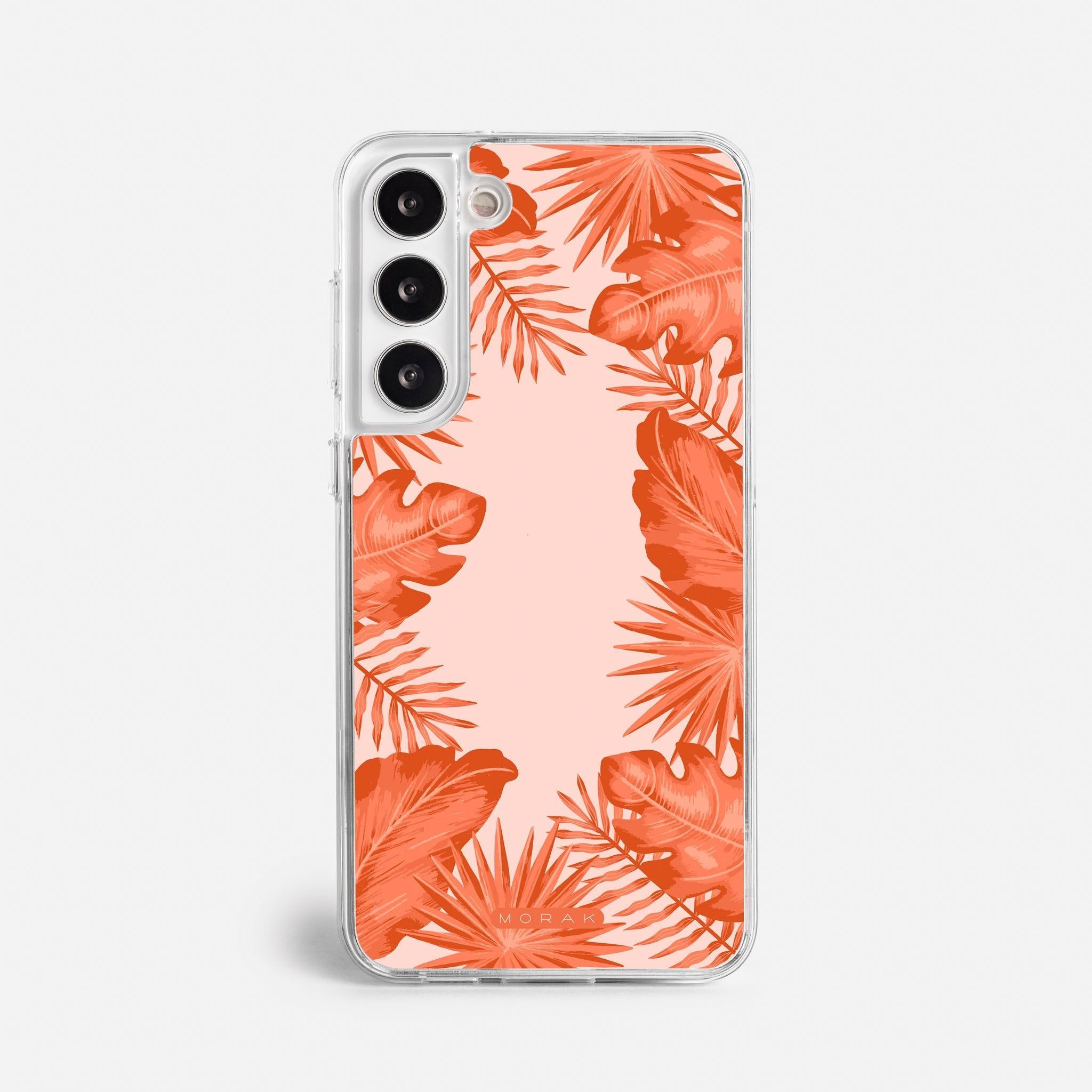 Case Funda Coral Leaves - Blanco Premium Para iPhone 17-12 Samsung S26-S22