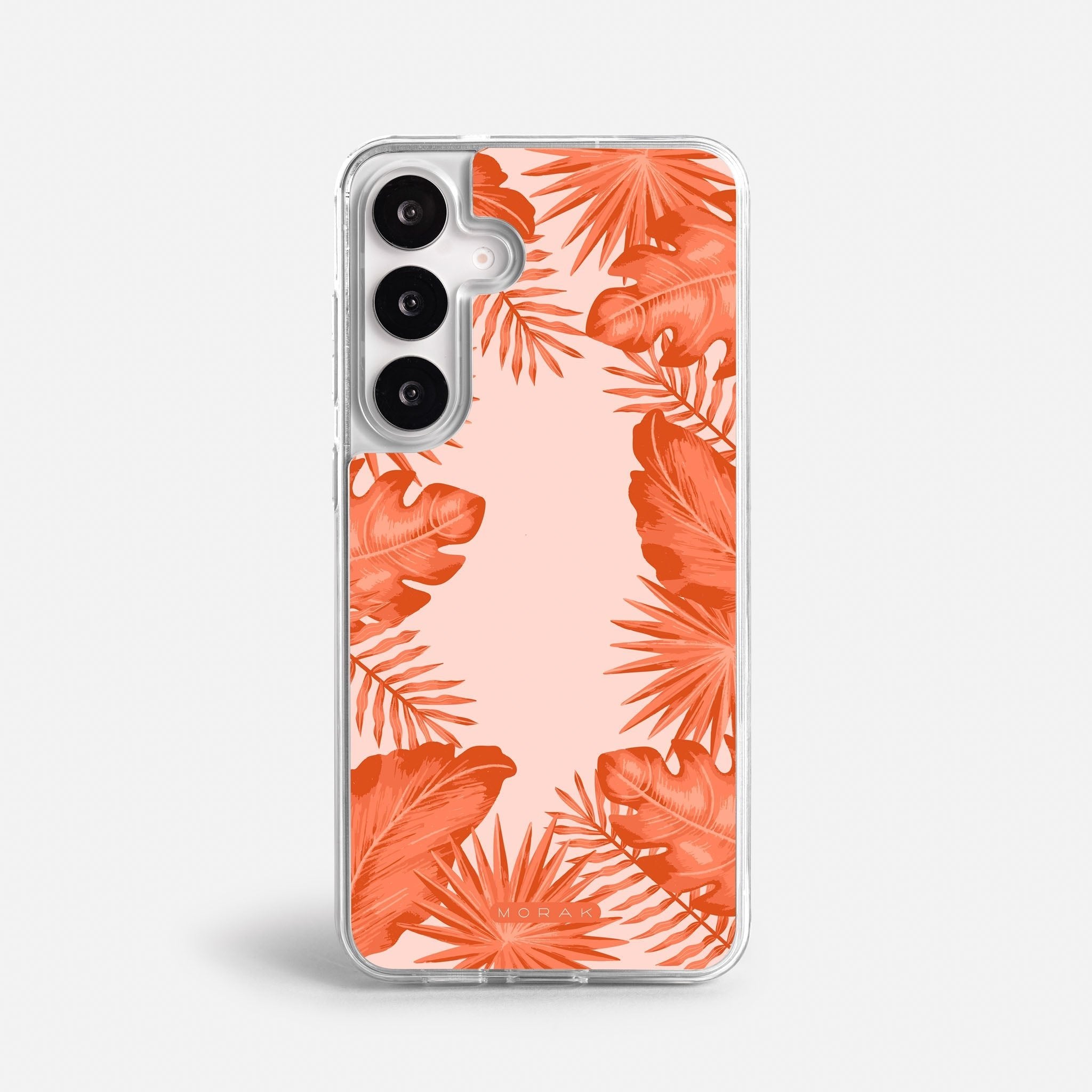 Case Funda Coral Leaves - Blanco Premium Para iPhone 17-12 Samsung S26-S22
