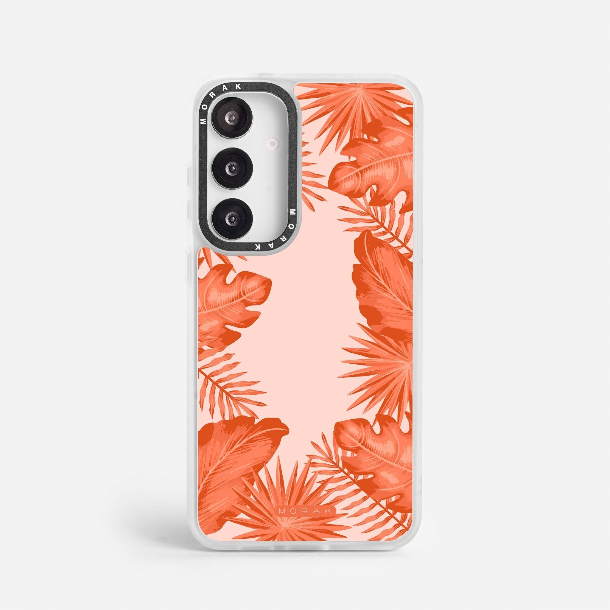 Case Funda Coral Leaves - Blanco Premium Para iPhone 17-12 Samsung S26-S22
