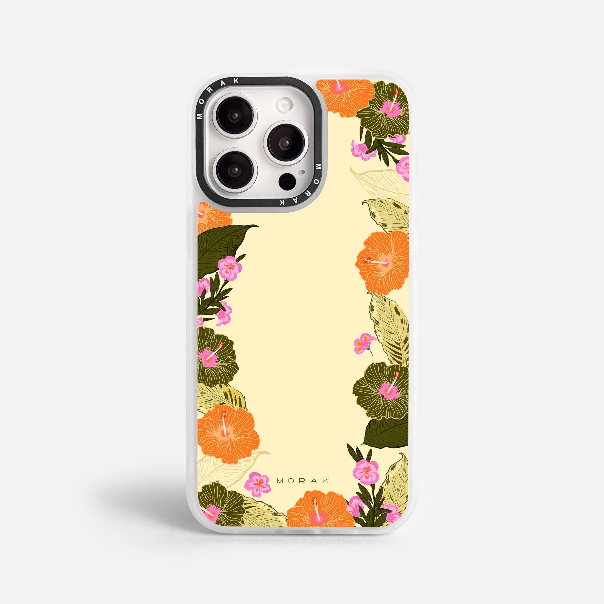 Case Funda Floral Frame - Blanco Premium Para iPhone 17-12 Samsung S26-S22