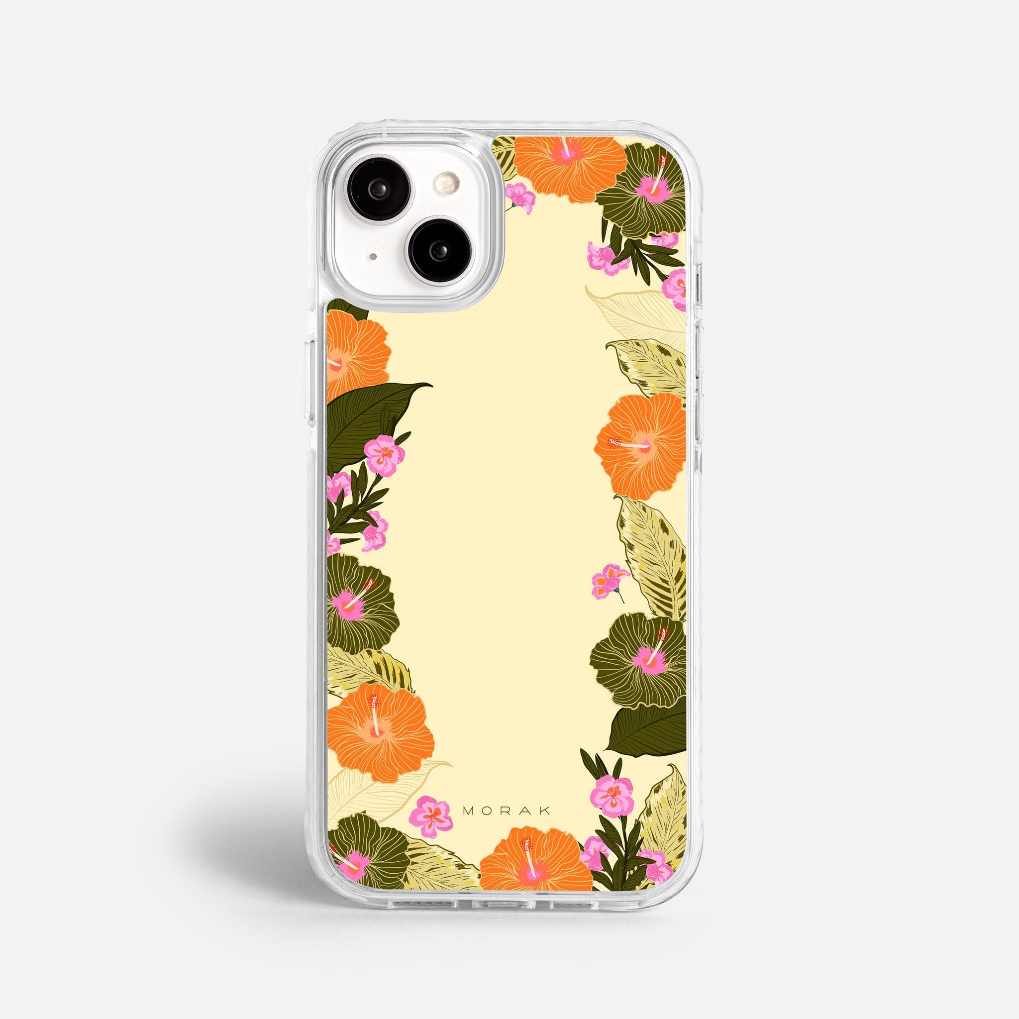 Case Funda Floral Frame - Blanco Premium Para iPhone 17-12 Samsung S26-S22