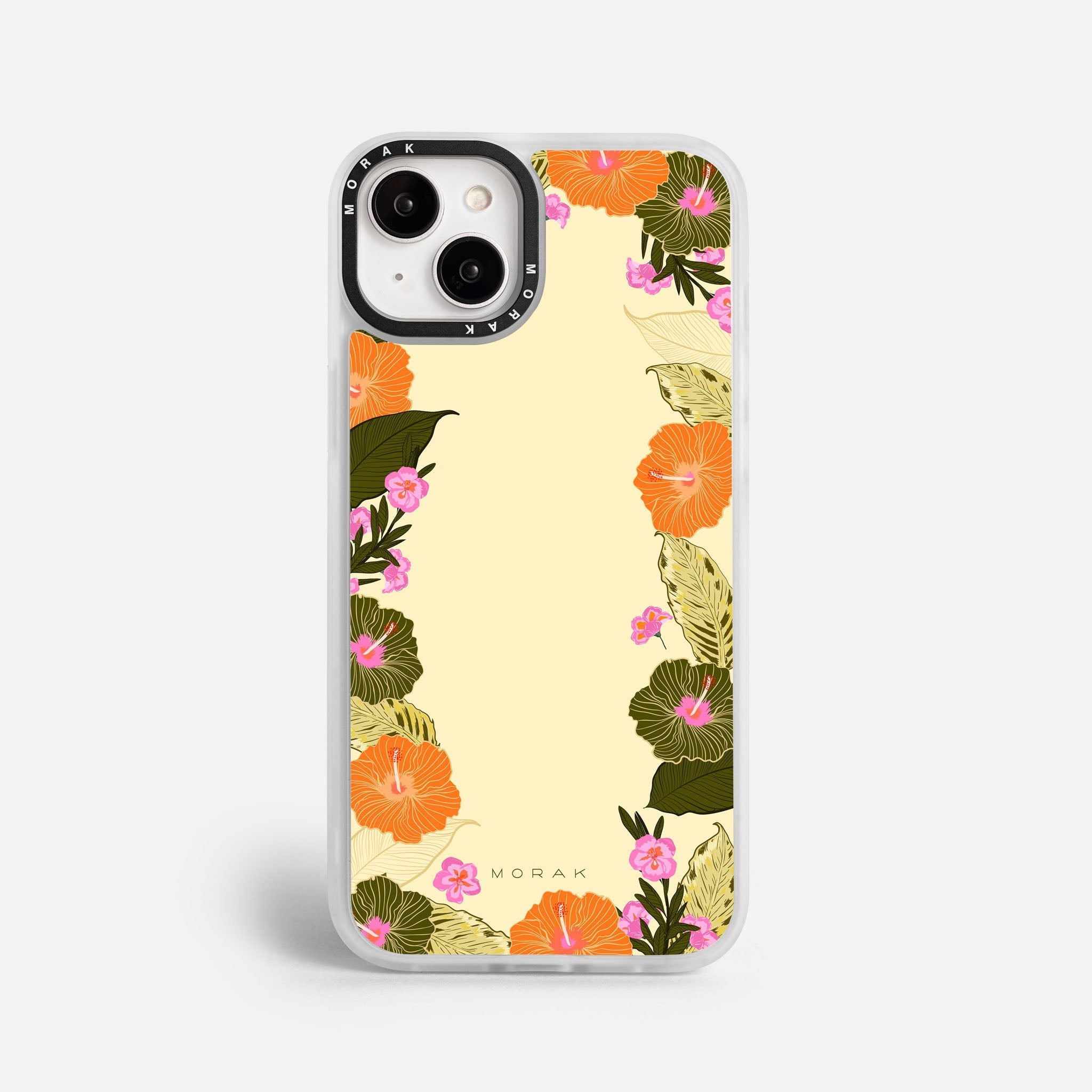Case Funda Floral Frame - Blanco Premium Para iPhone 17-12 Samsung S26-S22