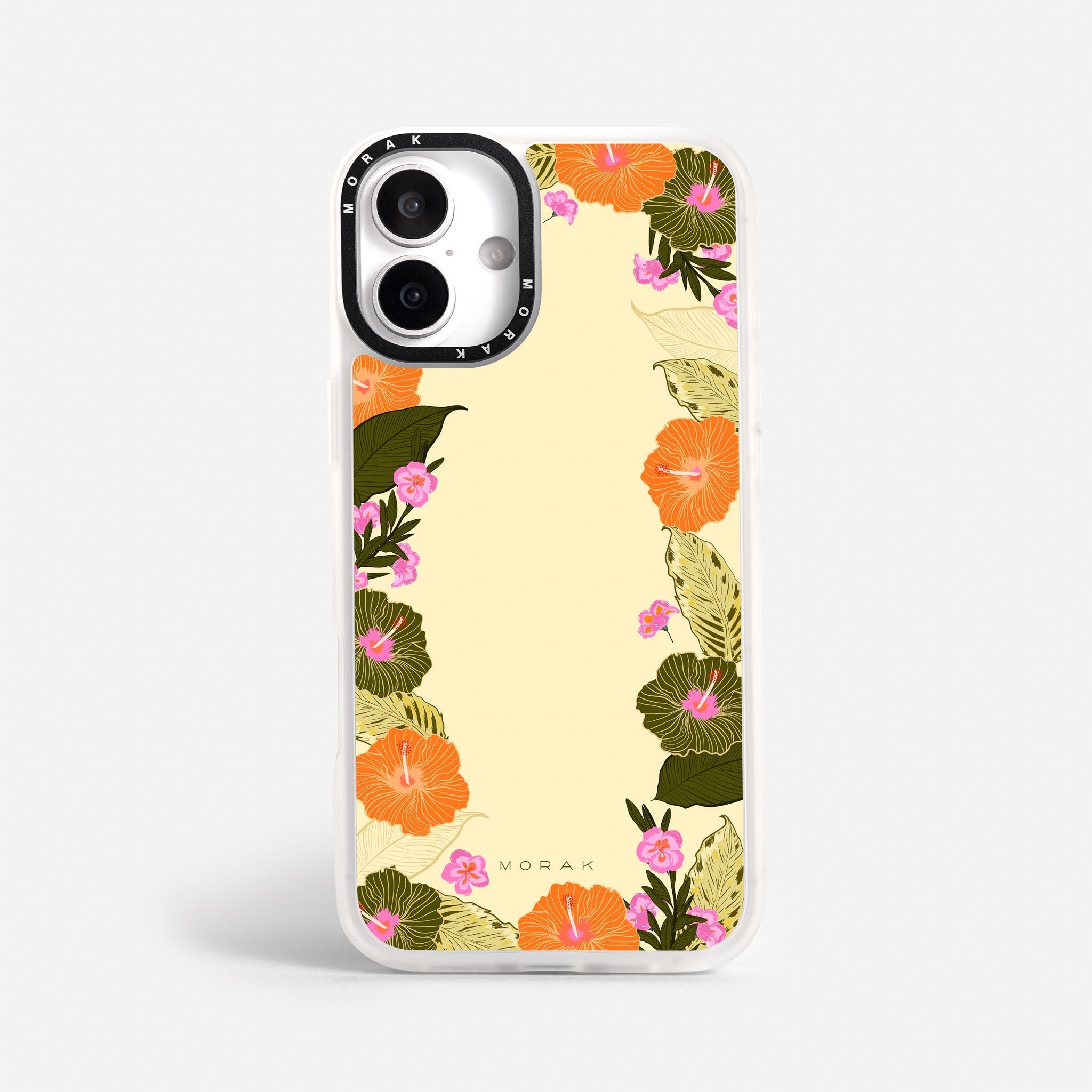 Case Funda Floral Frame - Blanco Premium Para iPhone 17-12 Samsung S26-S22