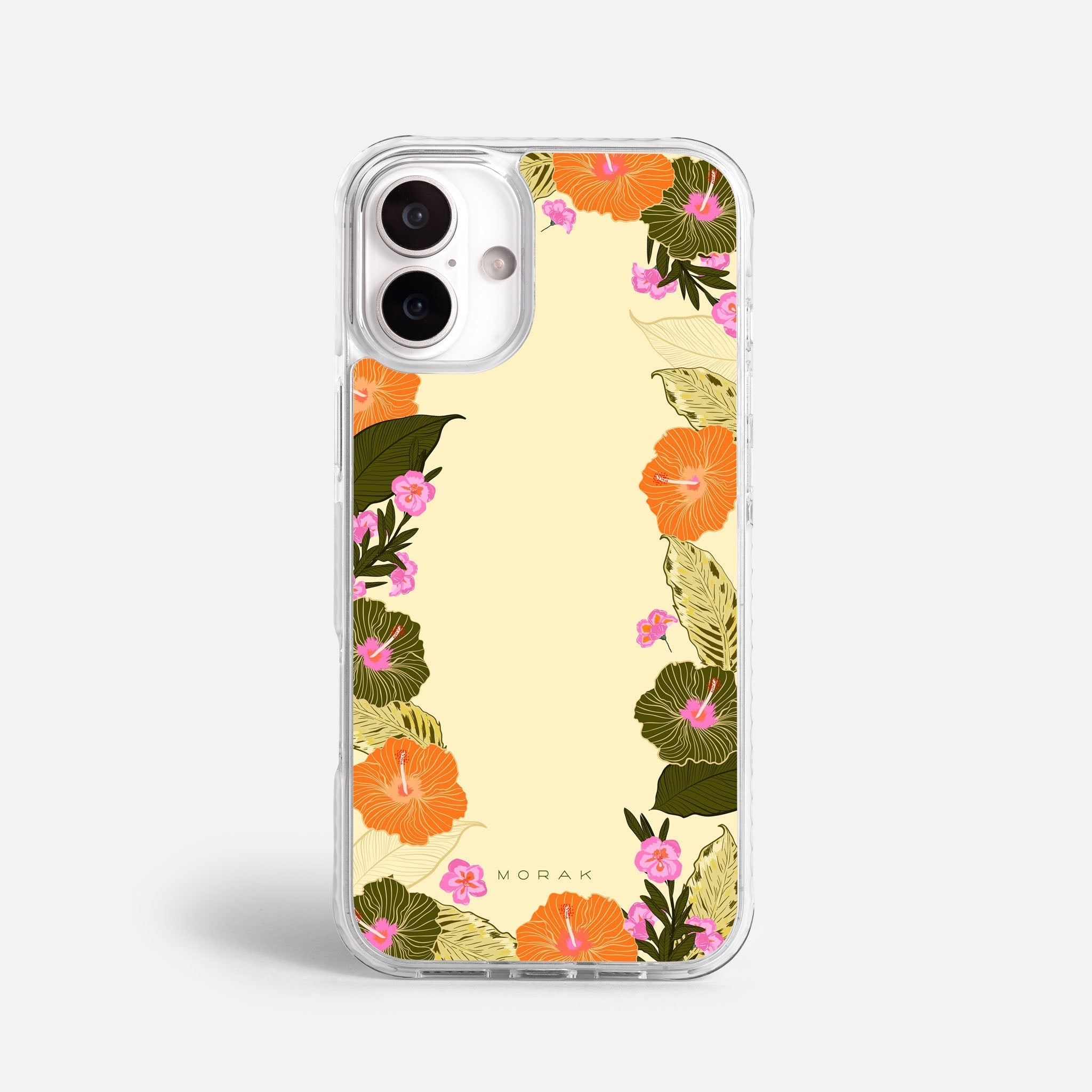 Case Funda Floral Frame - Blanco Premium Para iPhone 17-12 Samsung S26-S22
