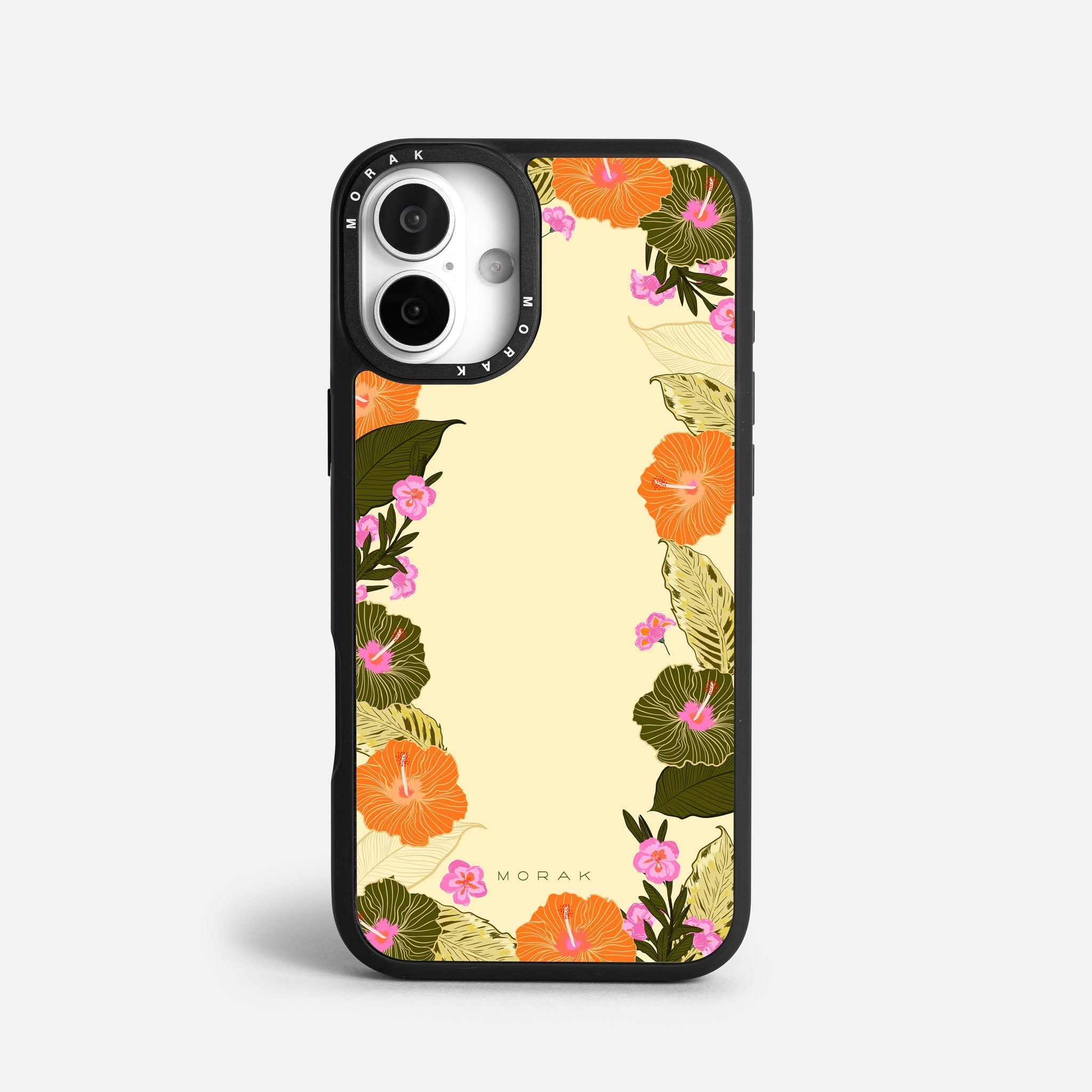 Case Funda Floral Frame - Blanco Premium Para iPhone 17-12 Samsung S26-S22