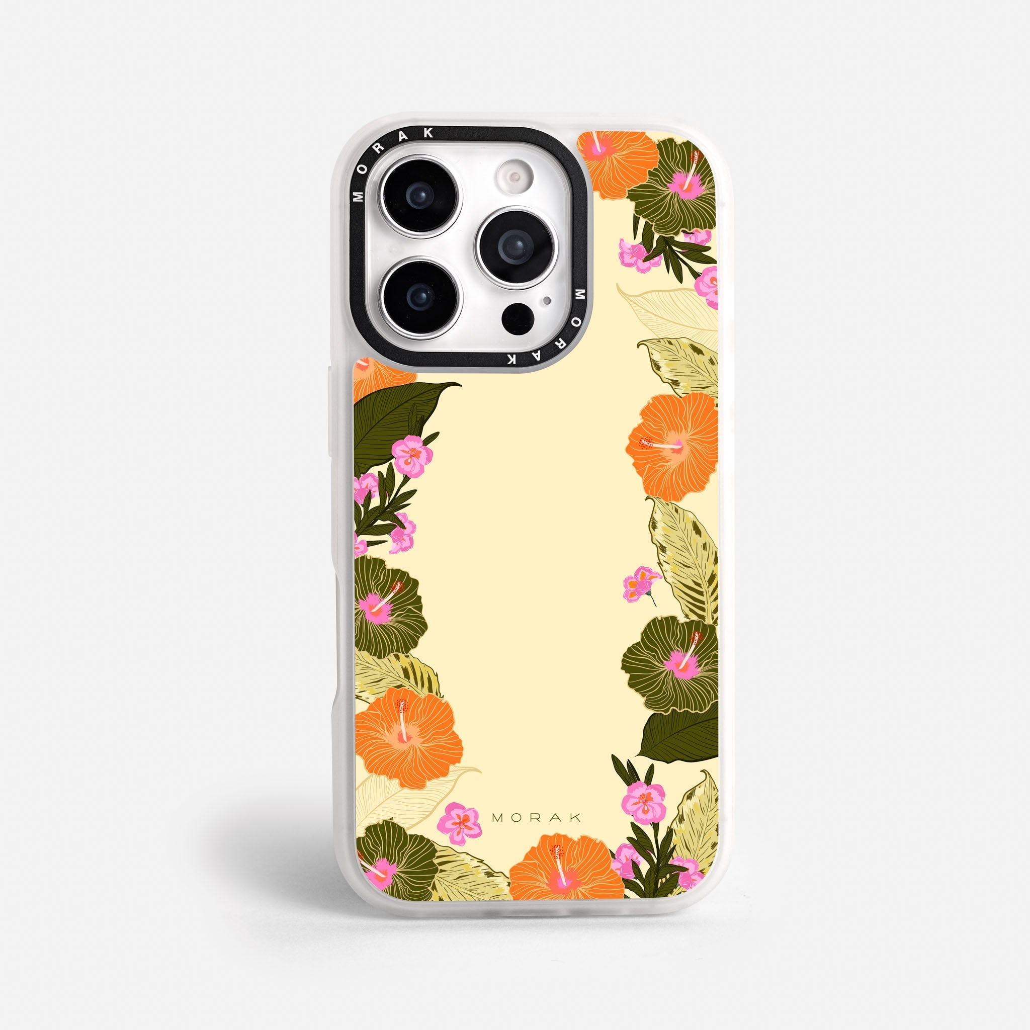 Case Funda Floral Frame - Blanco Premium Para iPhone 17-12 Samsung S26-S22