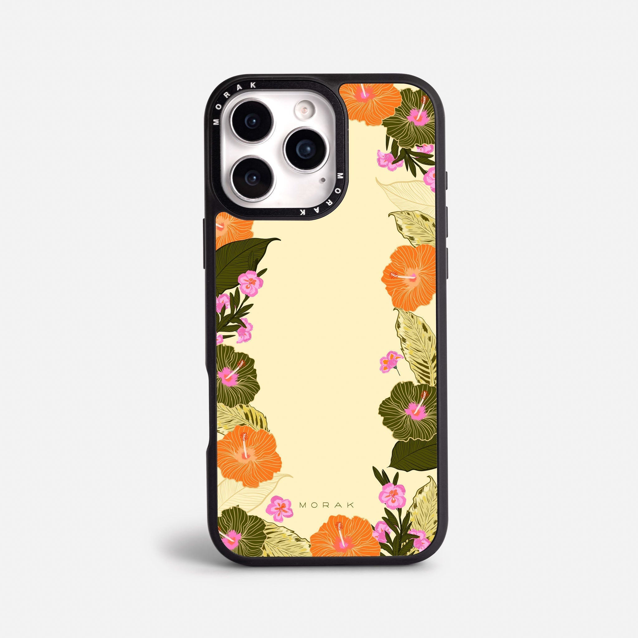 Case Funda Floral Frame - Blanco Premium Para iPhone 17-12 Samsung S26-S22