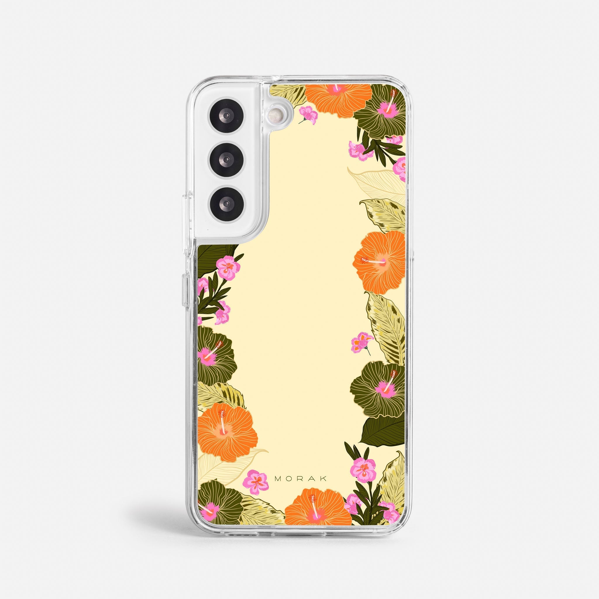 Case Funda Floral Frame - Blanco Premium Para iPhone 17-12 Samsung S26-S22