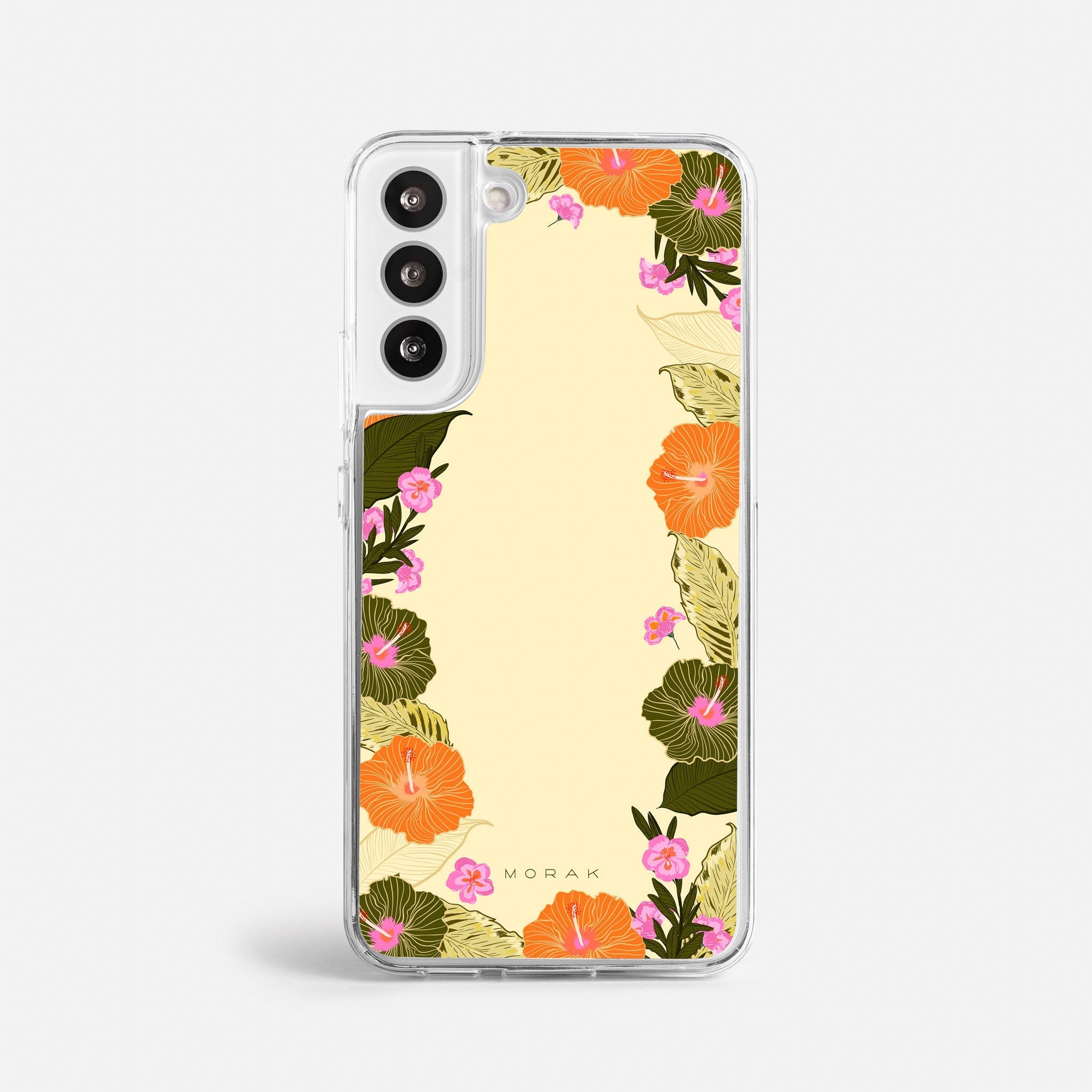 Case Funda Floral Frame - Blanco Premium Para iPhone 17-12 Samsung S26-S22