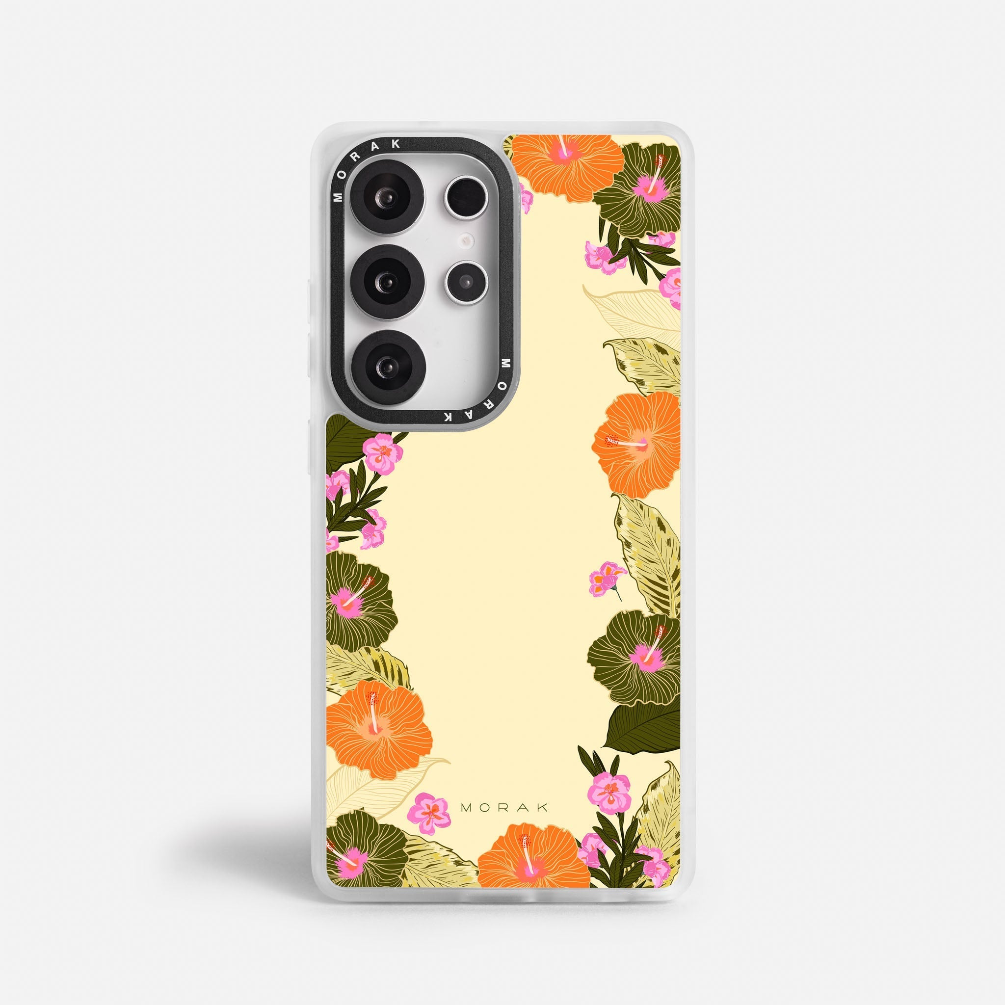 Case Funda Floral Frame - Blanco Premium Para iPhone 17-12 Samsung S26-S22