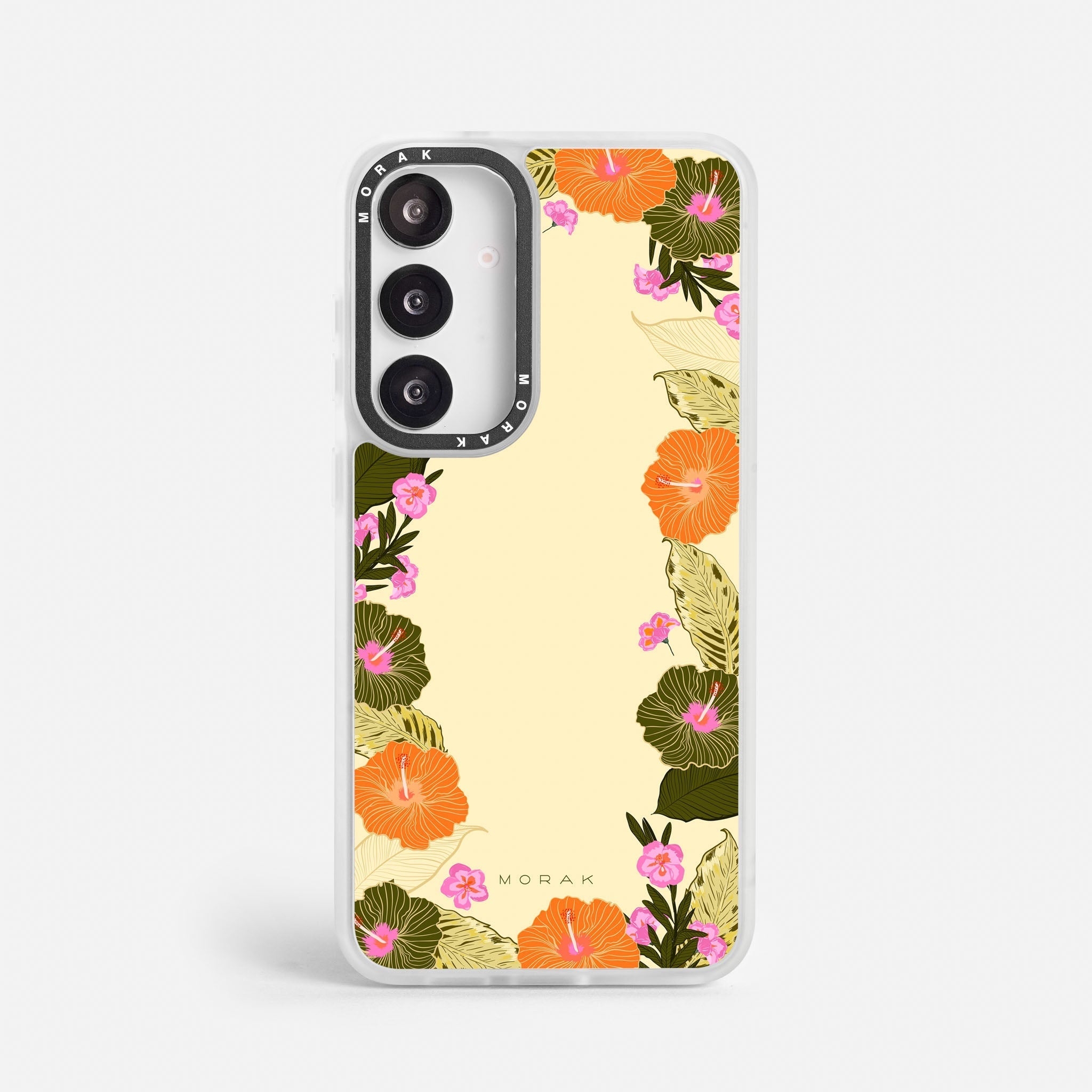 Case Funda Floral Frame - Blanco Premium Para iPhone 17-12 Samsung S26-S22