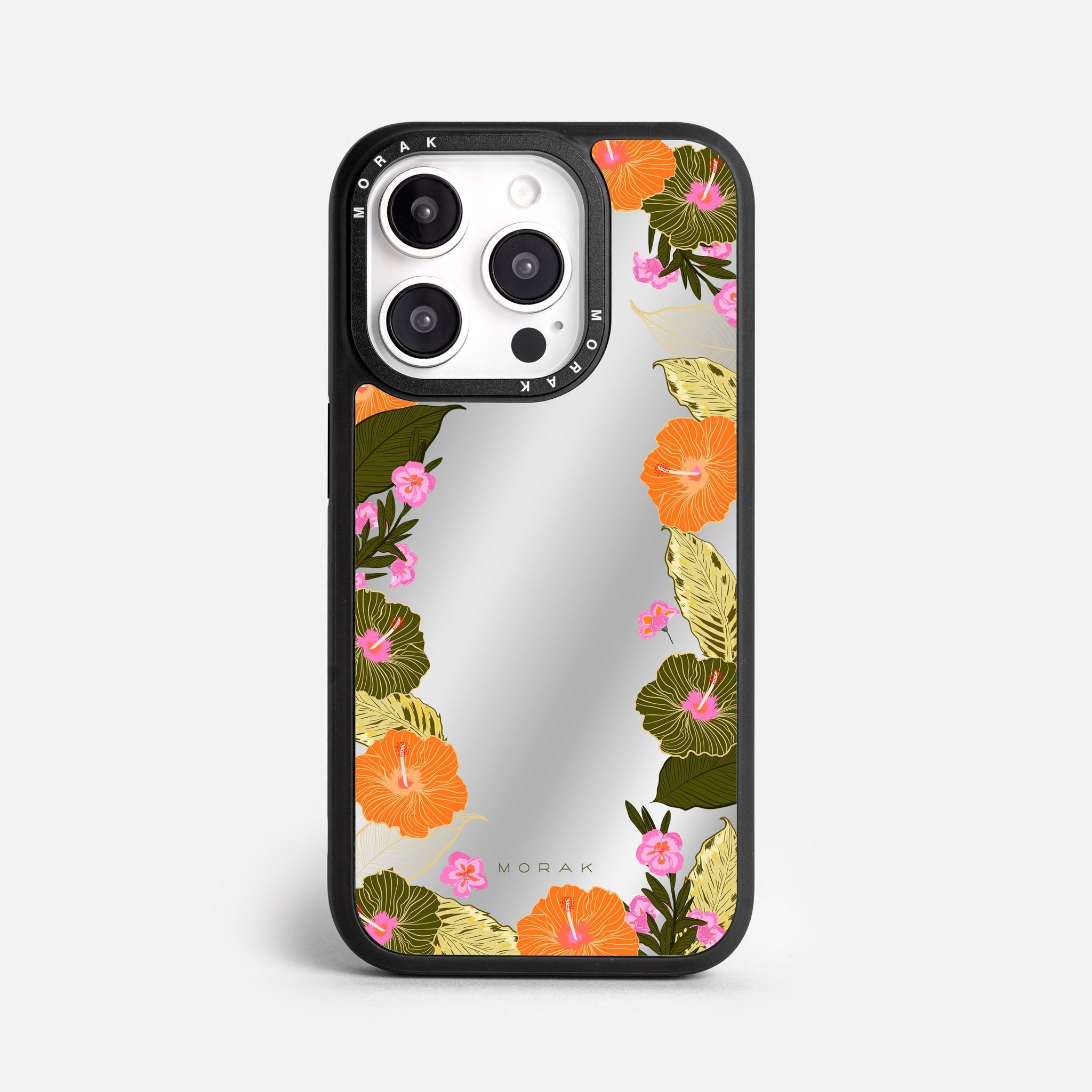 Case Funda Floral Frame - Espejo Premium Para iPhone 17-12 Samsung S26-S22