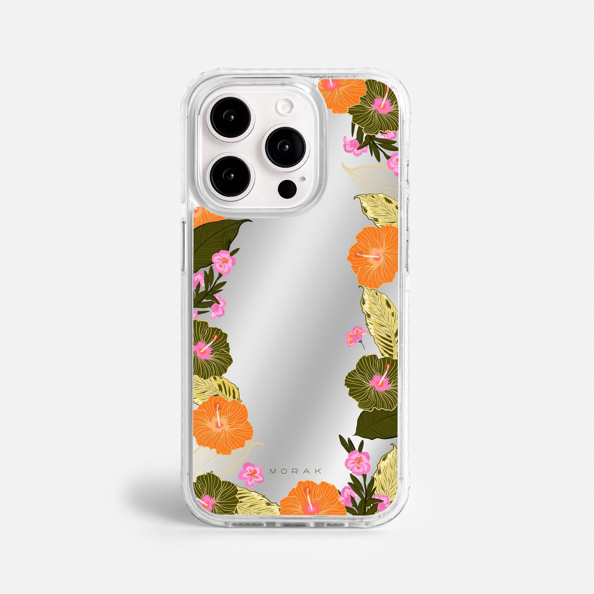 Case Funda Floral Frame - Espejo Premium Para iPhone 17-12 Samsung S26-S22