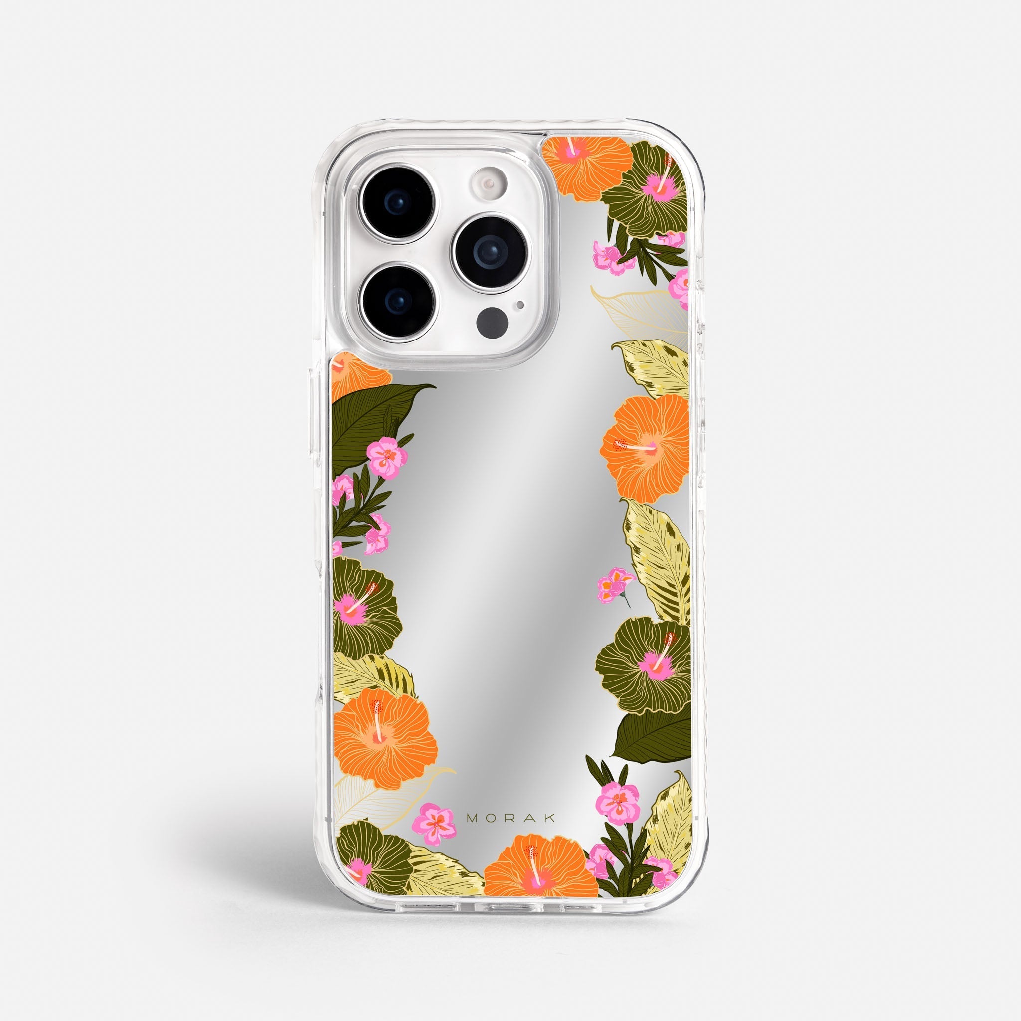 Case Funda Floral Frame - Espejo Premium Para iPhone 17-12 Samsung S26-S22