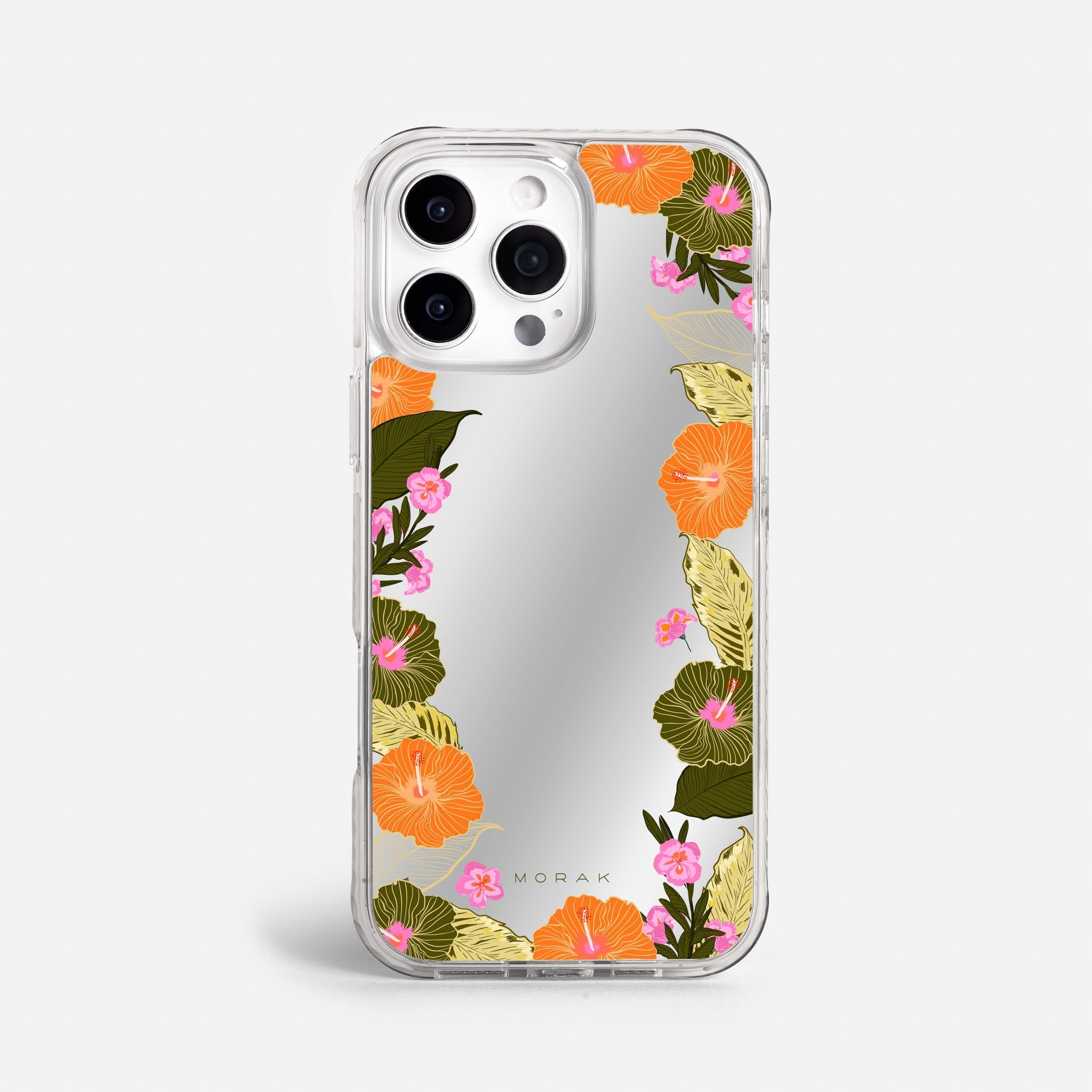 Case Funda Floral Frame - Espejo Premium Para iPhone 17-12 Samsung S26-S22