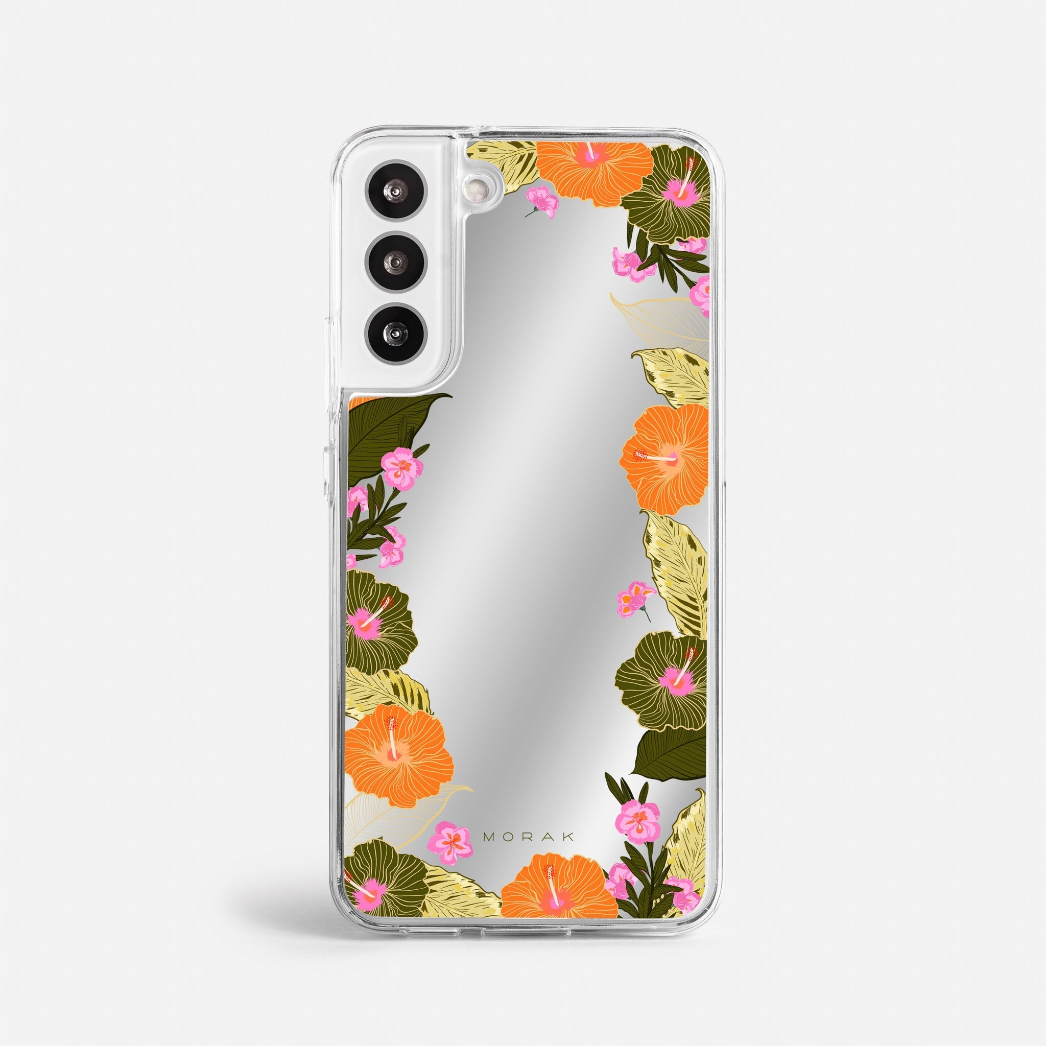 Case Funda Floral Frame - Espejo Premium Para iPhone 17-12 Samsung S26-S22