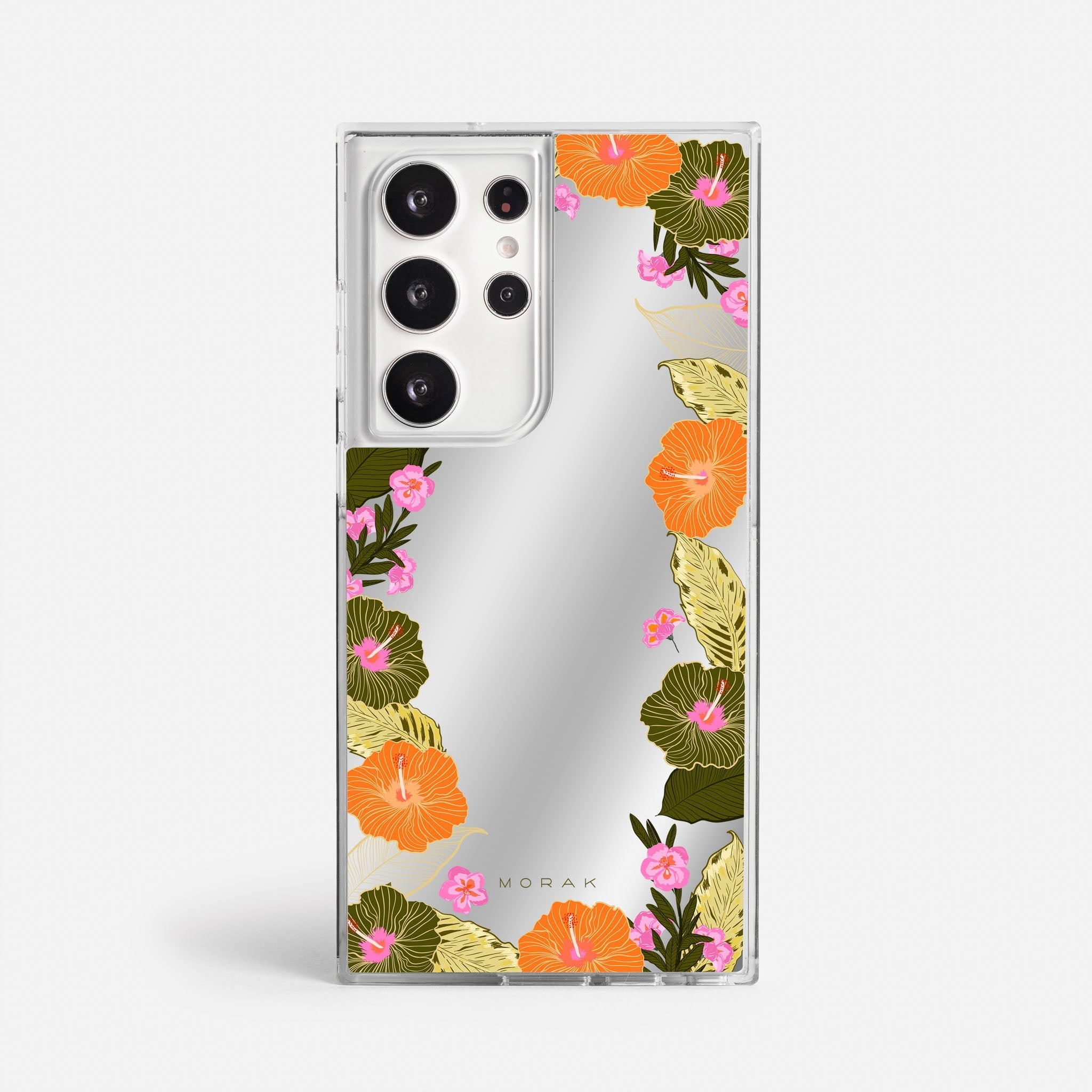 Case Funda Floral Frame - Espejo Premium Para iPhone 17-12 Samsung S26-S22