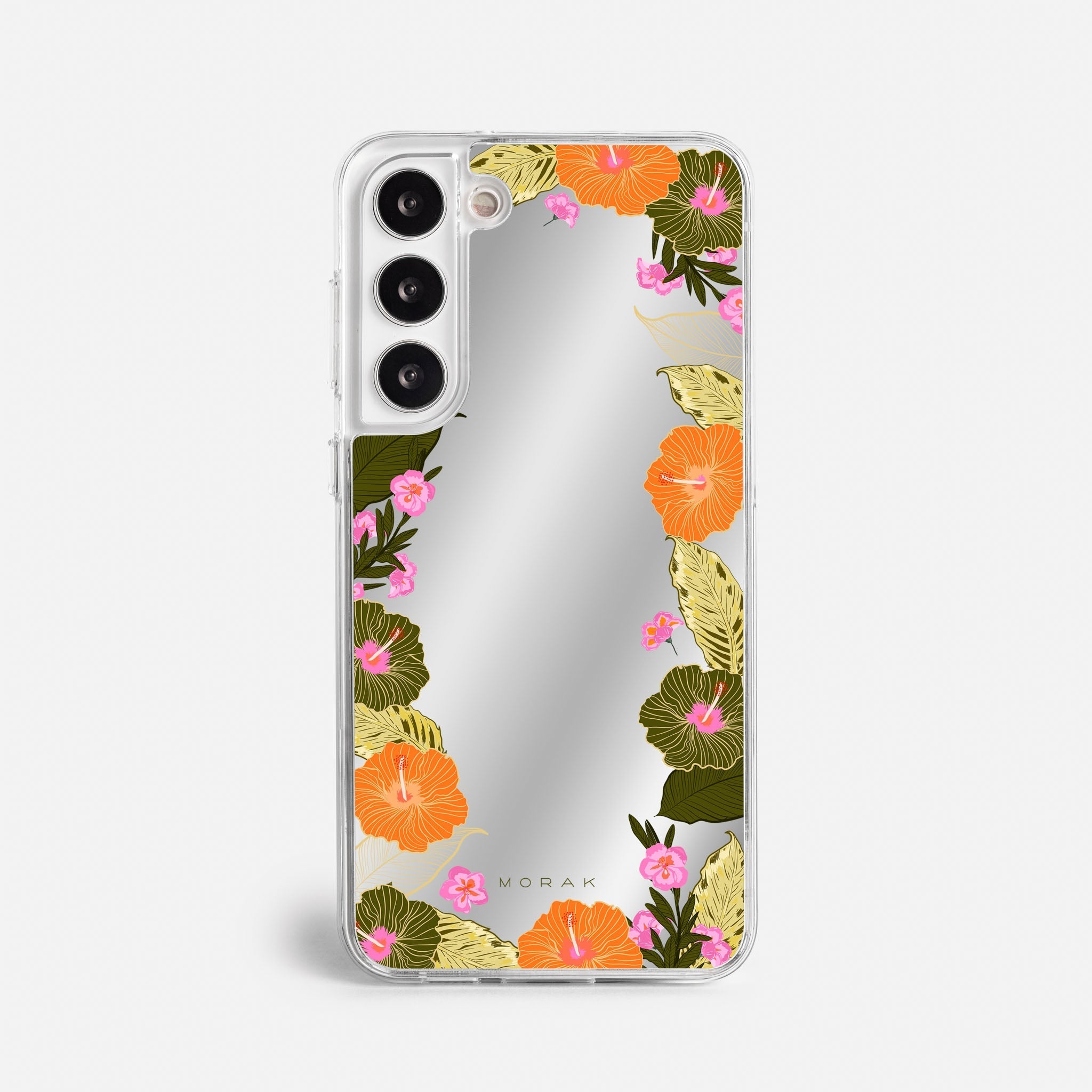 Case Funda Floral Frame - Espejo Premium Para iPhone 17-12 Samsung S26-S22