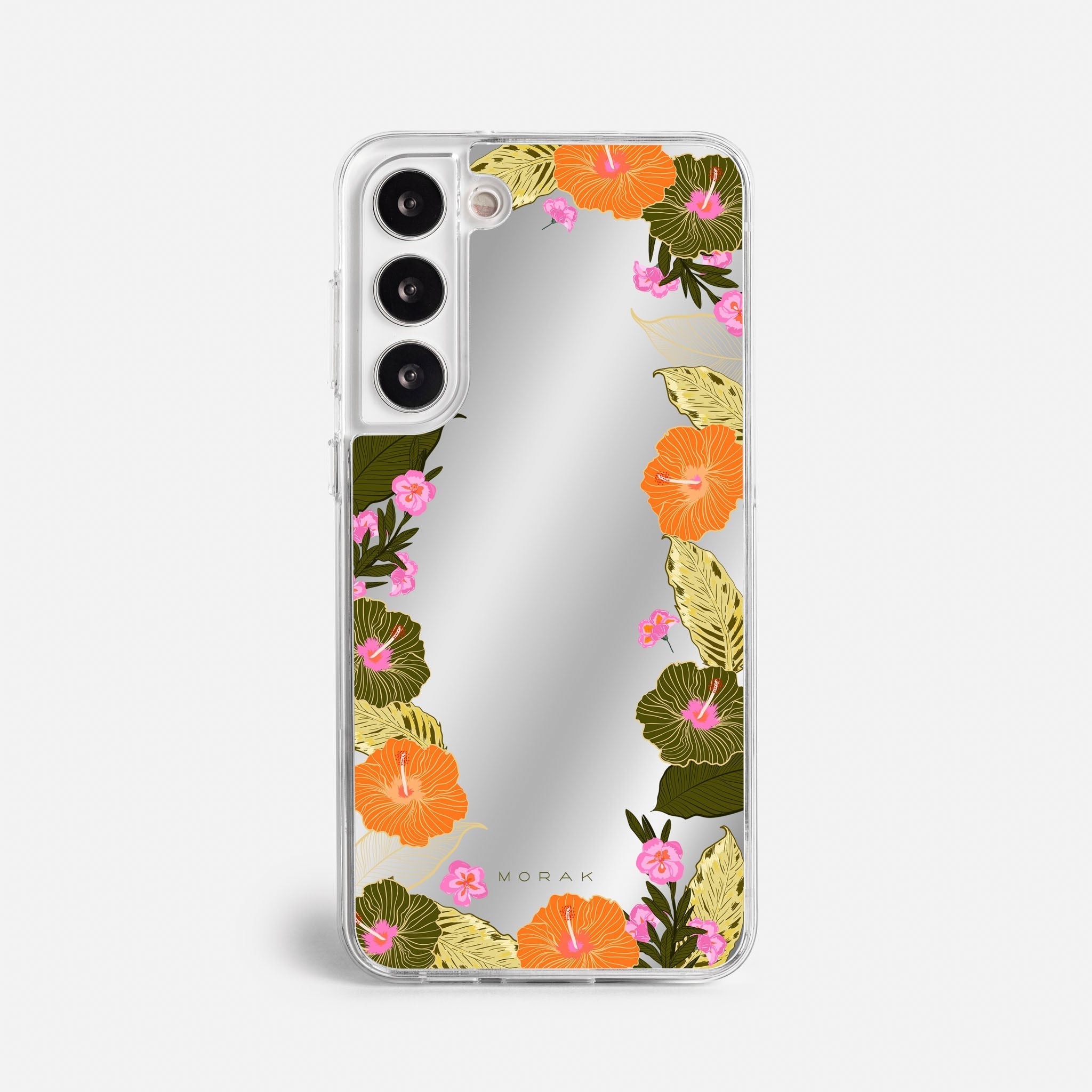 Case Funda Floral Frame - Espejo Premium Para iPhone 17-12 Samsung S26-S22