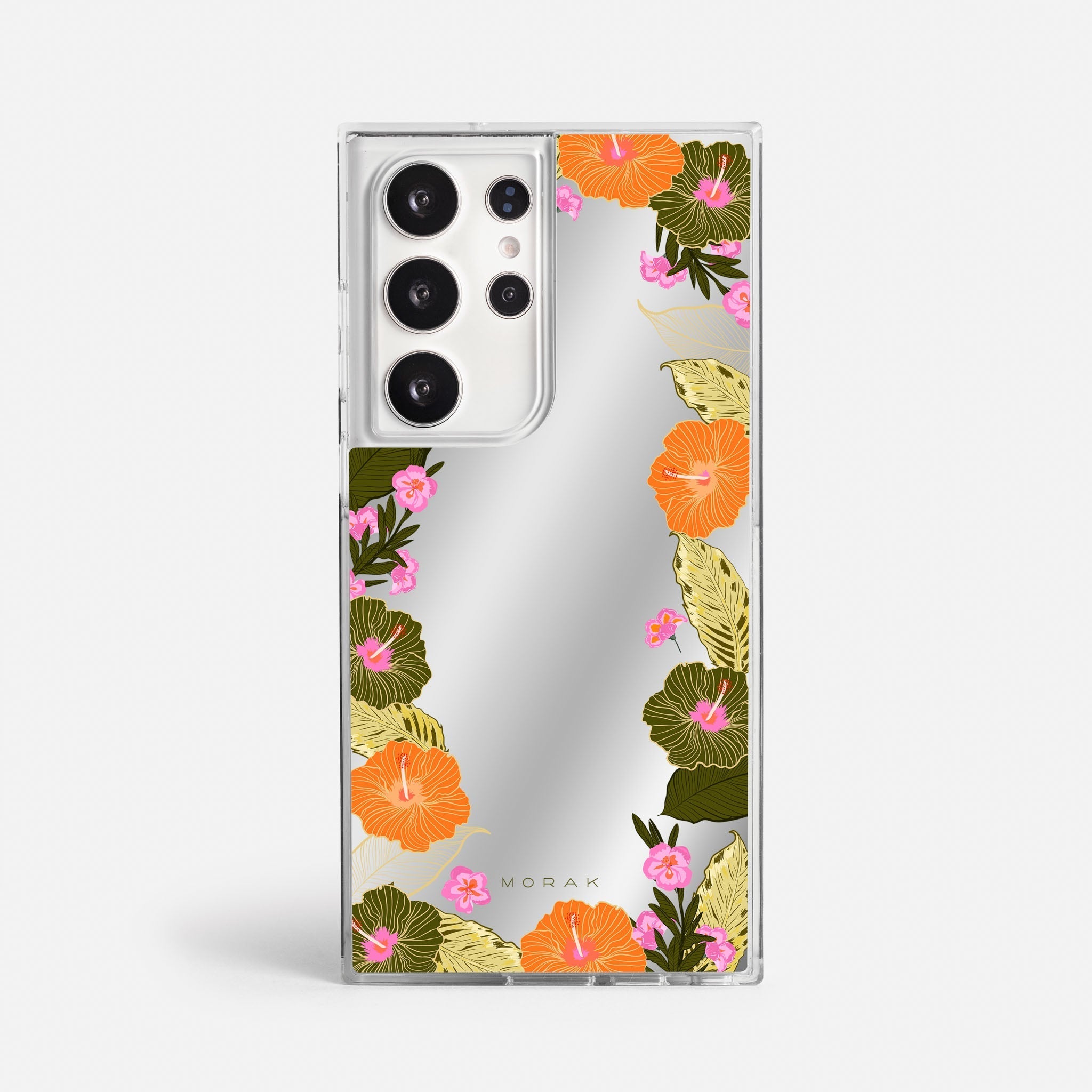 Case Funda Floral Frame - Espejo Premium Para iPhone 17-12 Samsung S26-S22