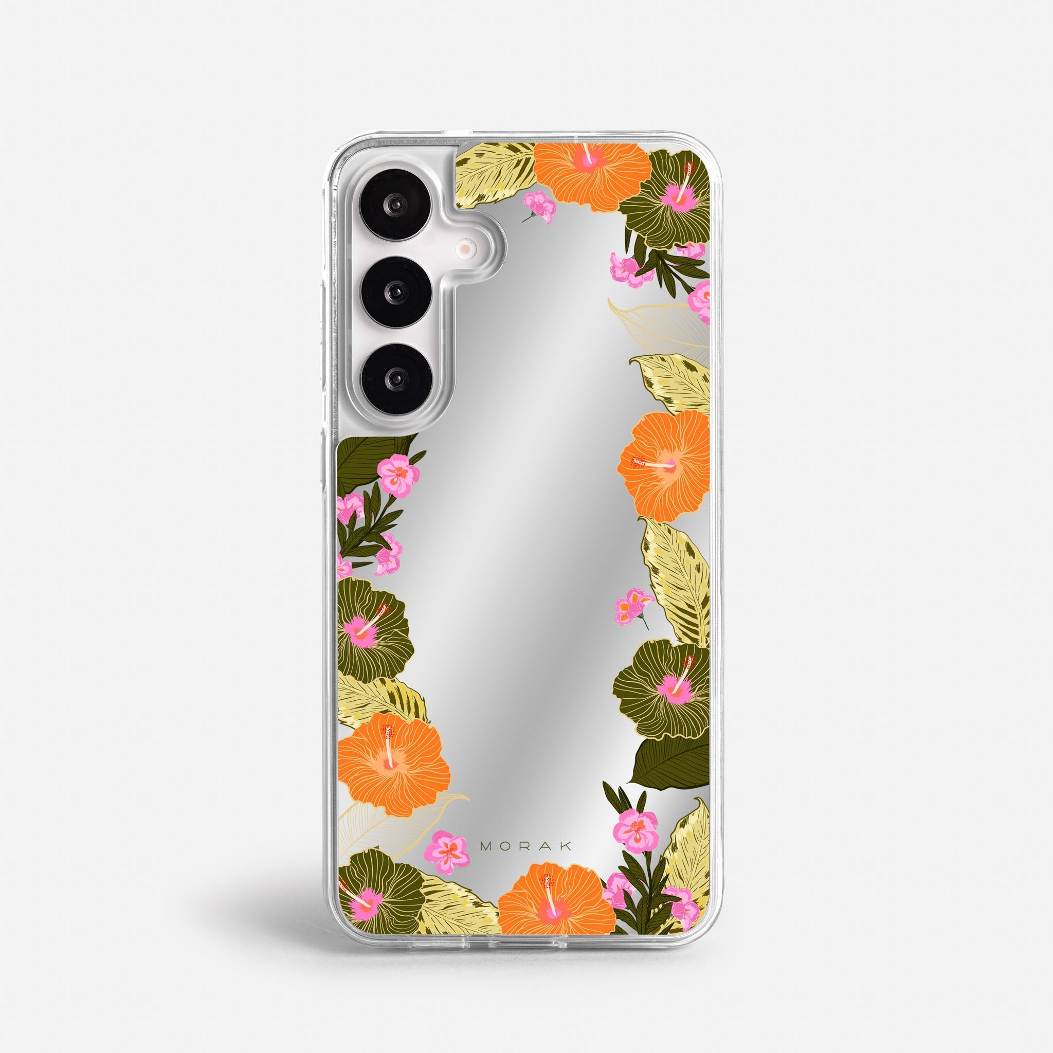 Case Funda Floral Frame - Espejo Premium Para iPhone 17-12 Samsung S26-S22