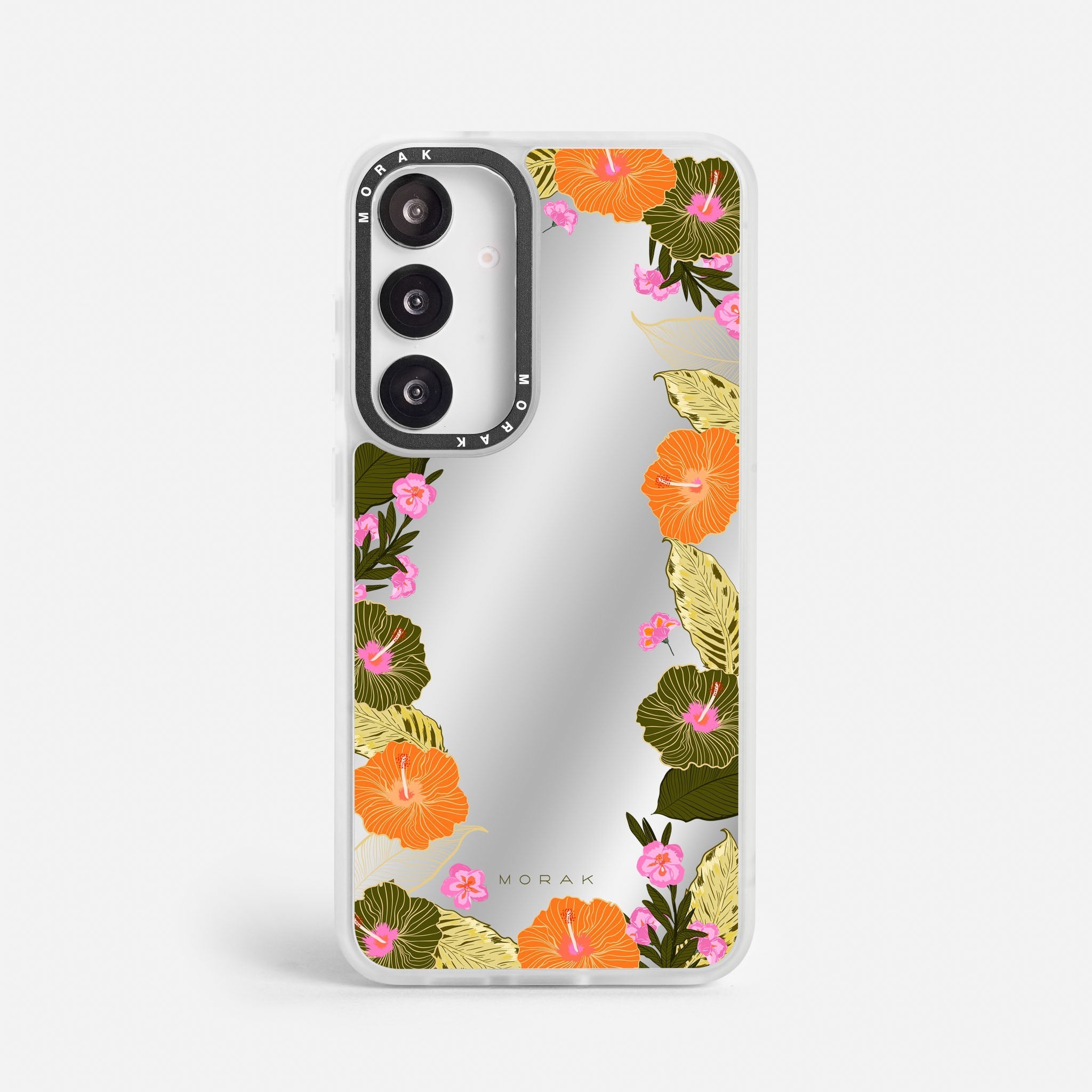 Case Funda Floral Frame - Espejo Premium Para iPhone 17-12 Samsung S26-S22