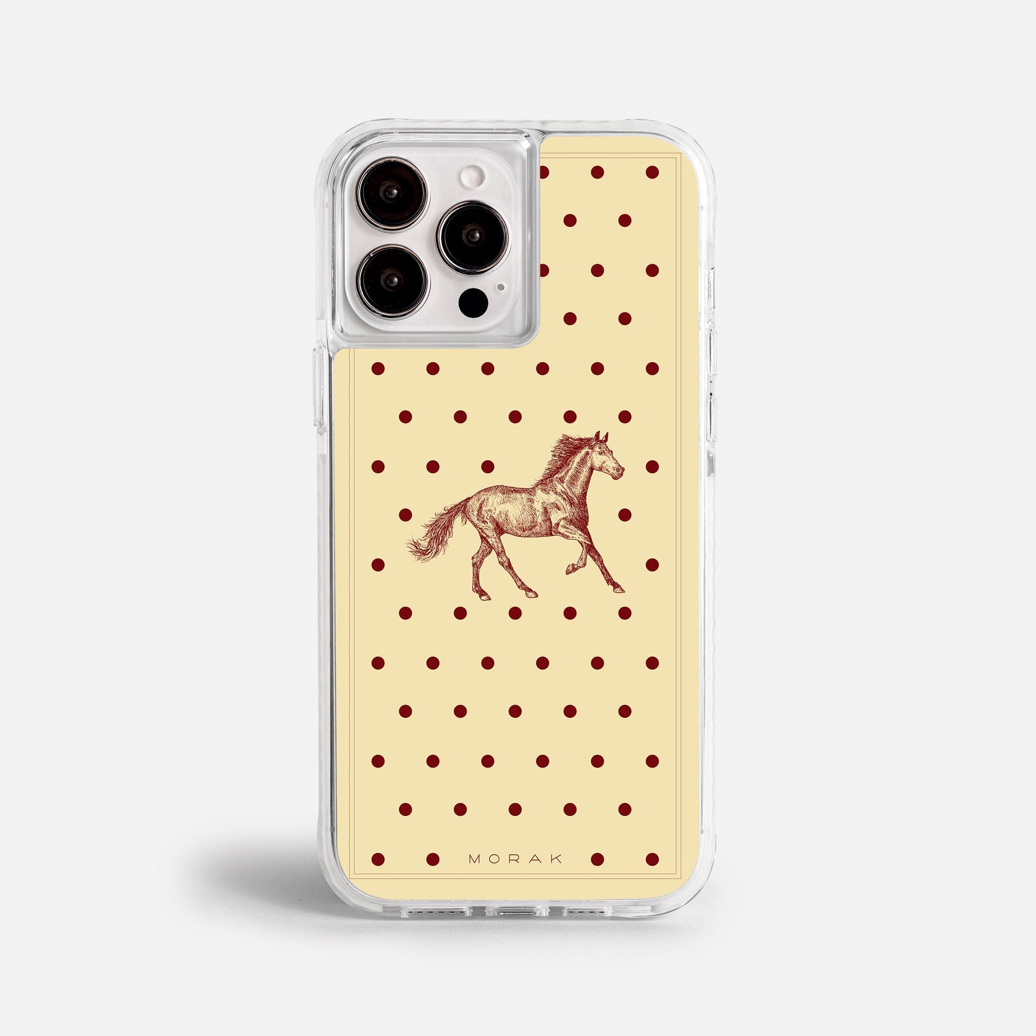 Case Horse Dots - Blanco Premium – Protección antigolpe | Diseño colombiano | Morak