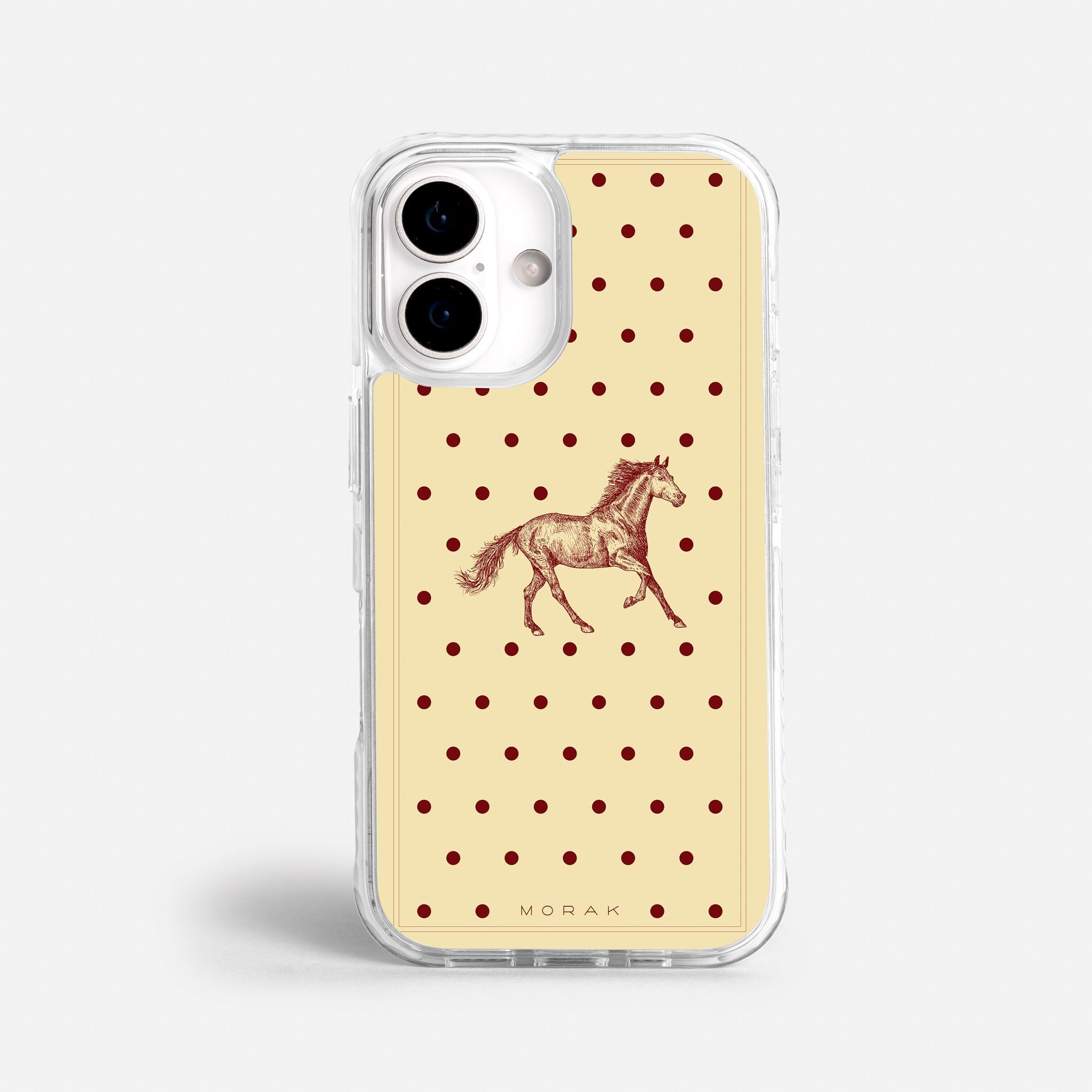 Case Horse Dots - Blanco Premium – Protección antigolpe | Diseño colombiano | Morak