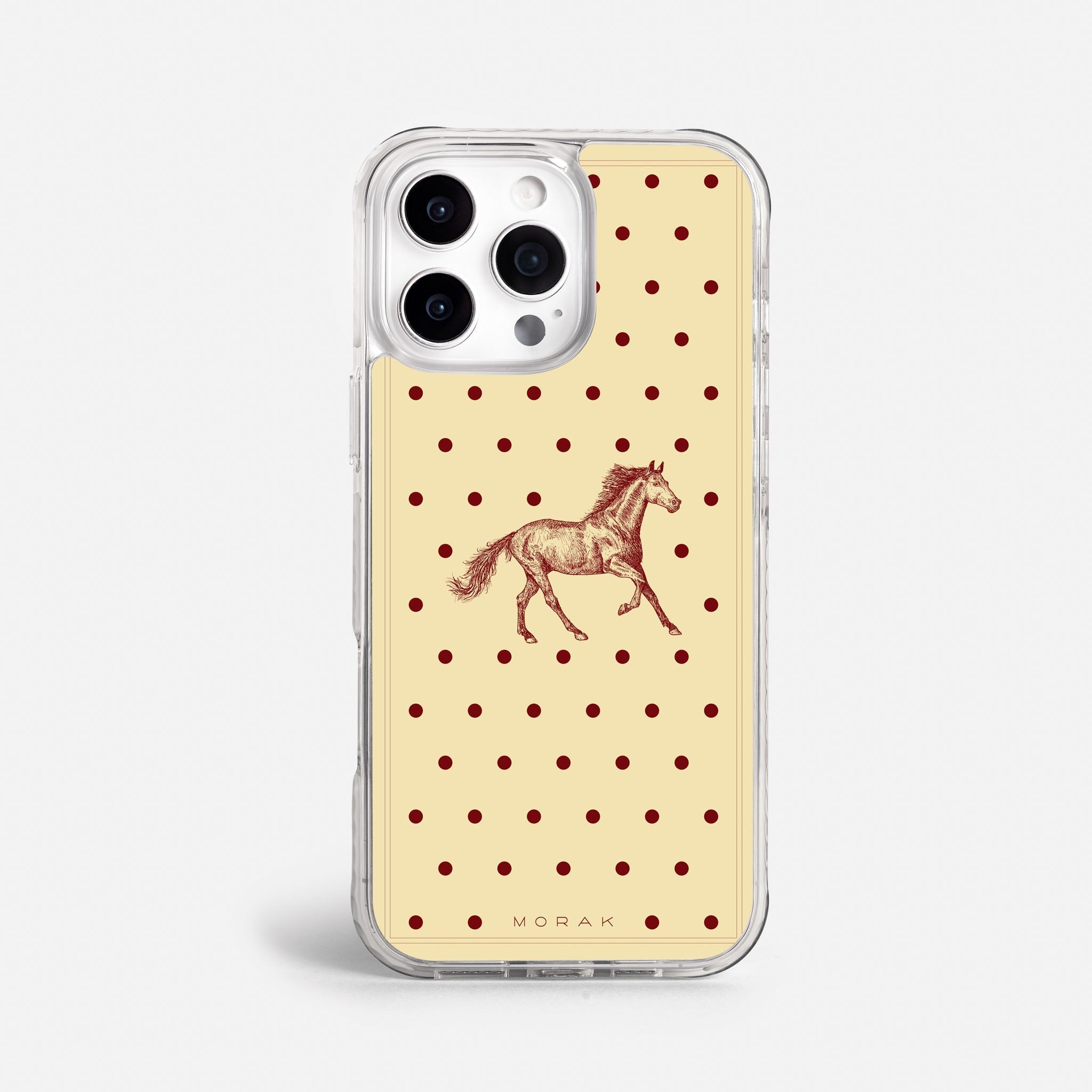 Case Horse Dots - Blanco Premium – Protección antigolpe | Diseño colombiano | Morak