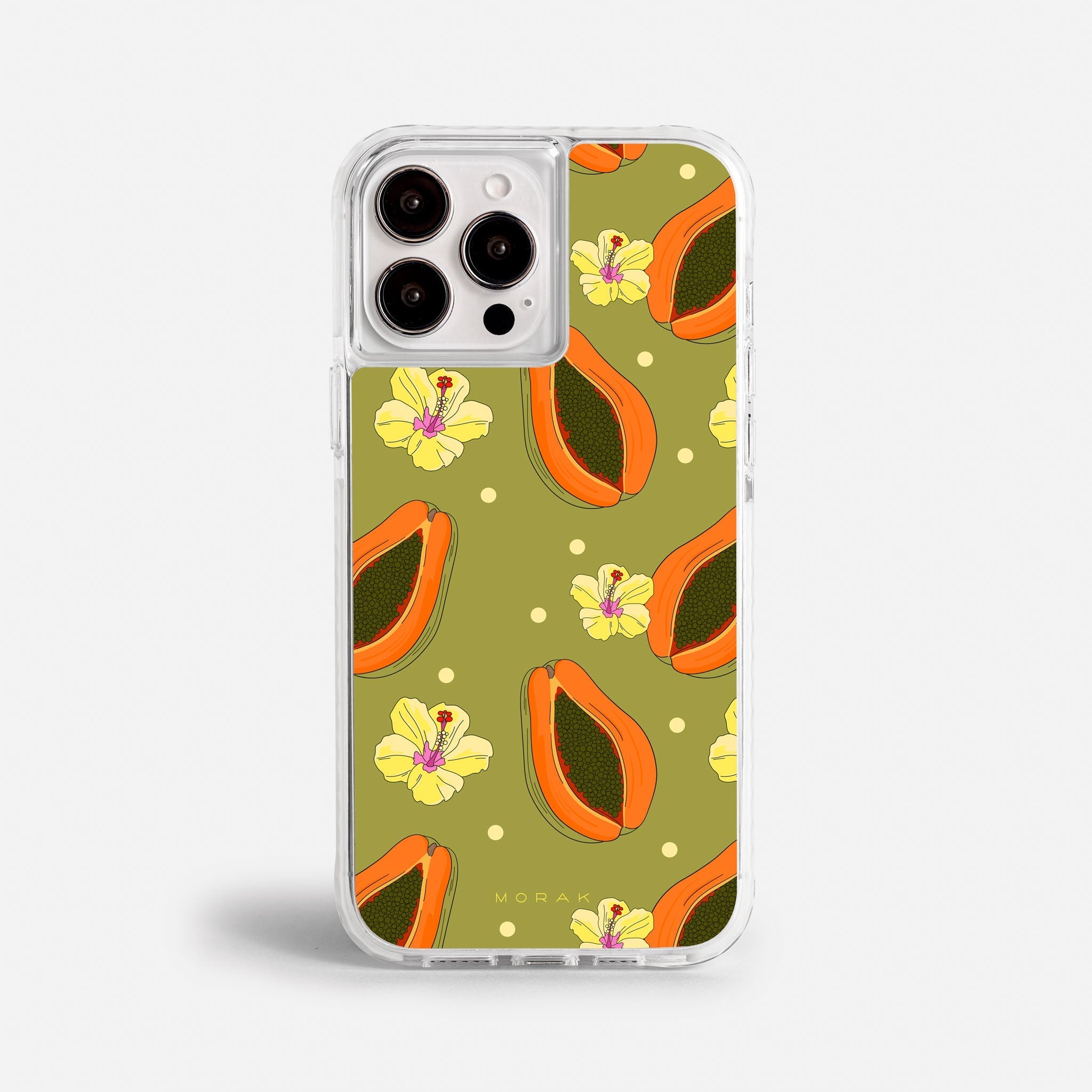 Case Funda Papaya party - Blanco Premium Para iPhone 17-12 Samsung S26-S22