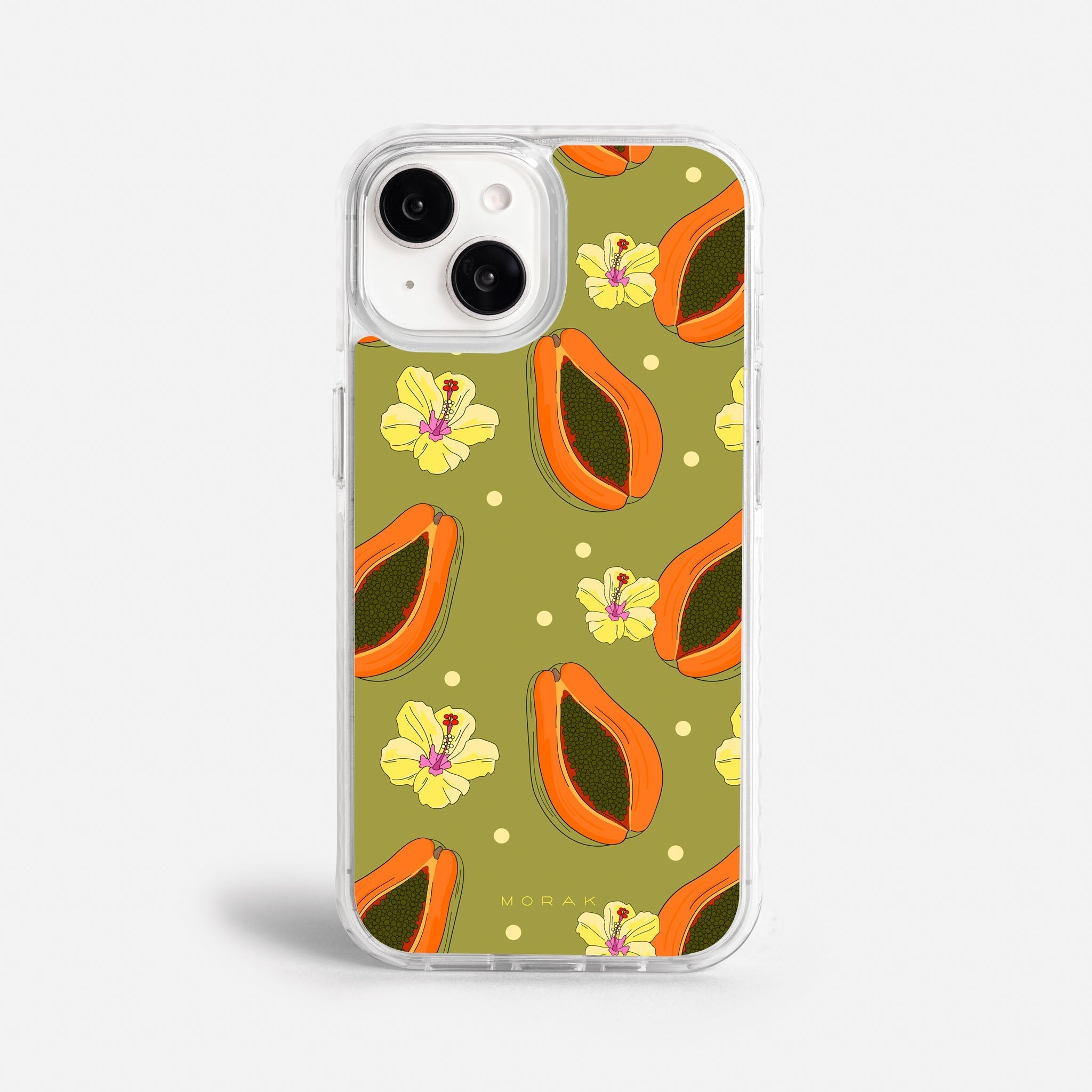 Case Funda Papaya party - Blanco Premium Para iPhone 17-12 Samsung S26-S22
