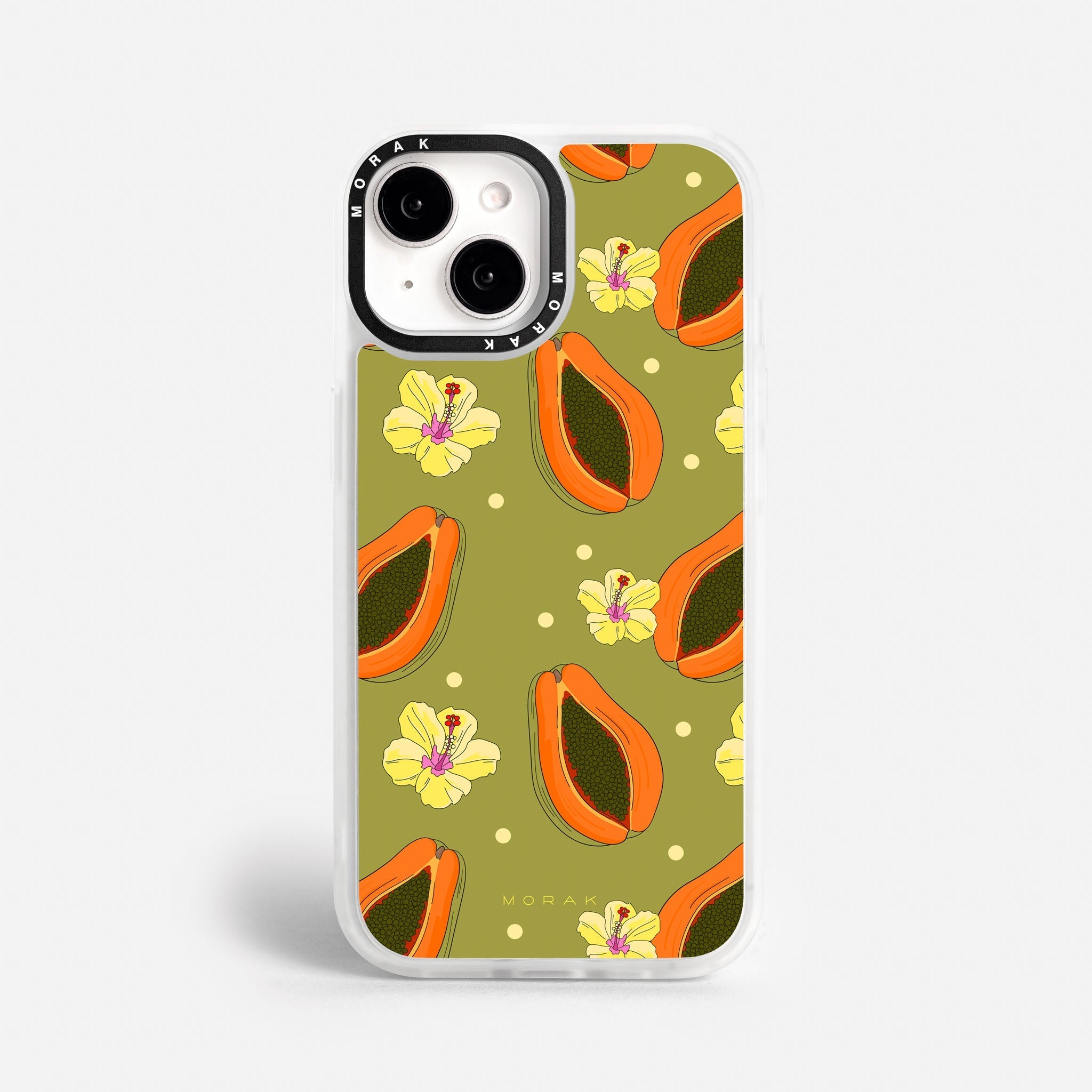 Case Funda Papaya party - Blanco Premium Para iPhone 17-12 Samsung S26-S22