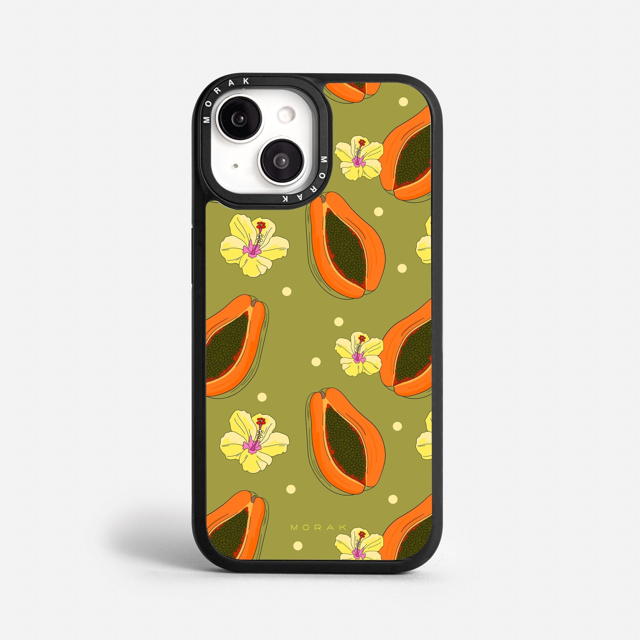 Case Funda Papaya party - Blanco Premium Para iPhone 17-12 Samsung S26-S22