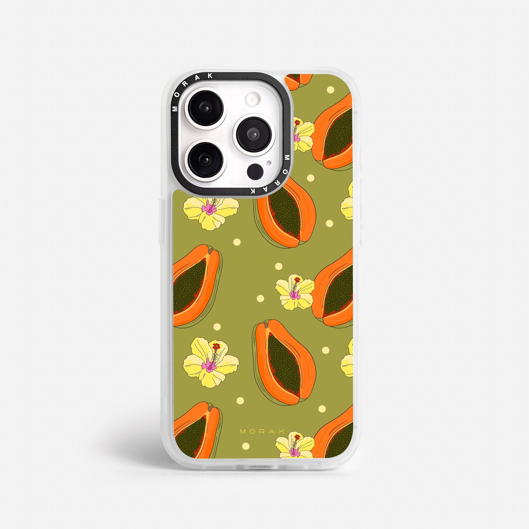 Case Funda Papaya party - Blanco Premium Para iPhone 17-12 Samsung S26-S22