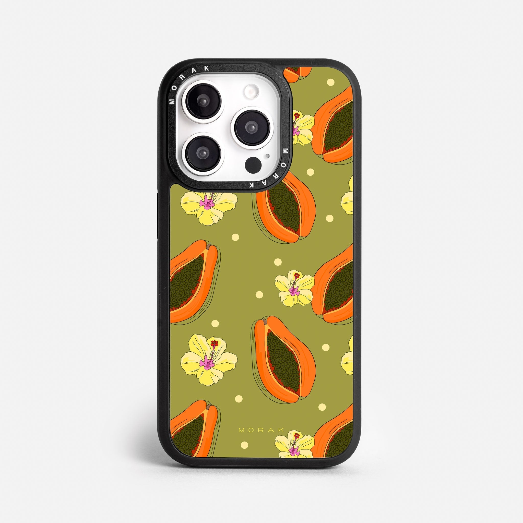 Case Funda Papaya party - Blanco Premium Para iPhone 17-12 Samsung S26-S22