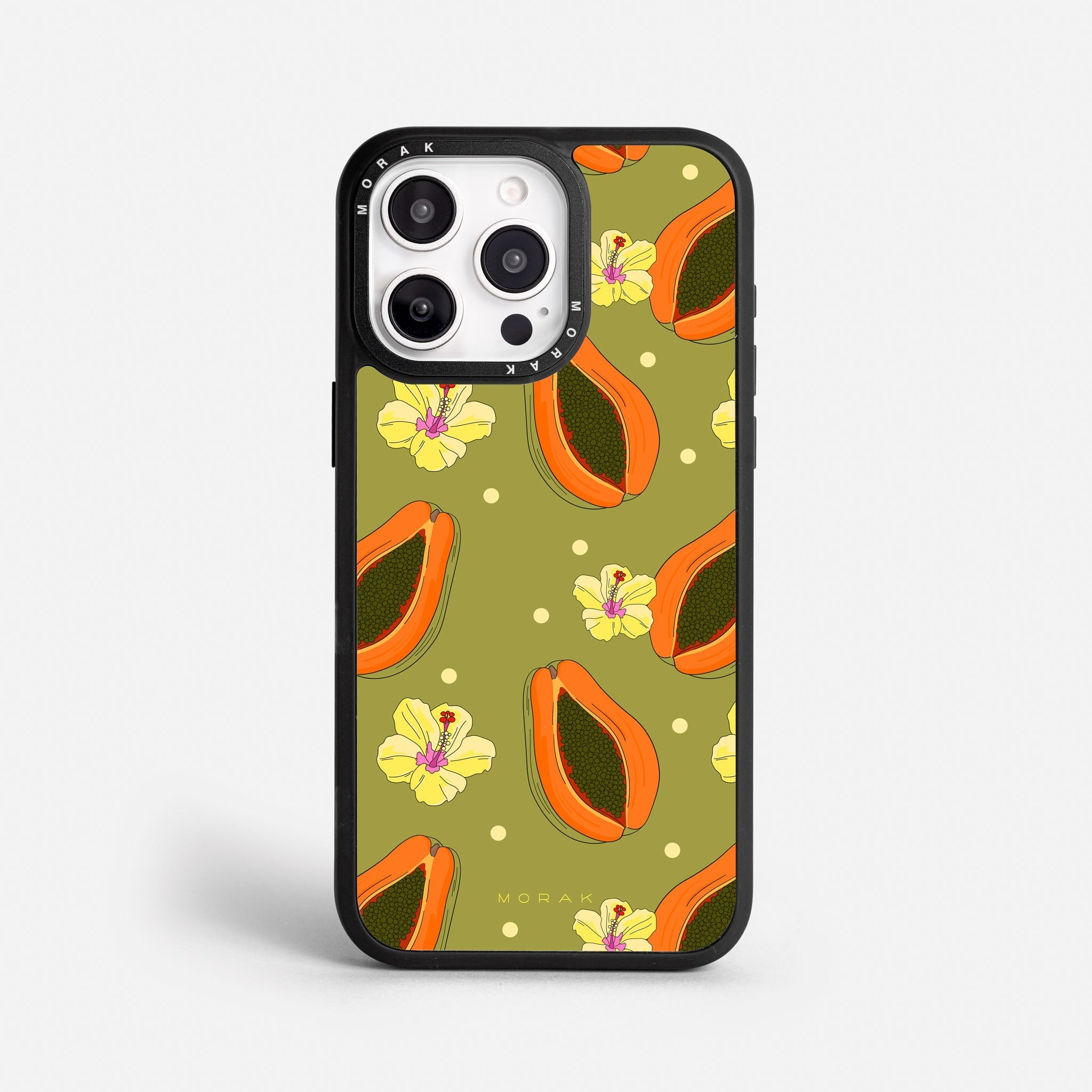 Case Funda Papaya party - Blanco Premium Para iPhone 17-12 Samsung S26-S22