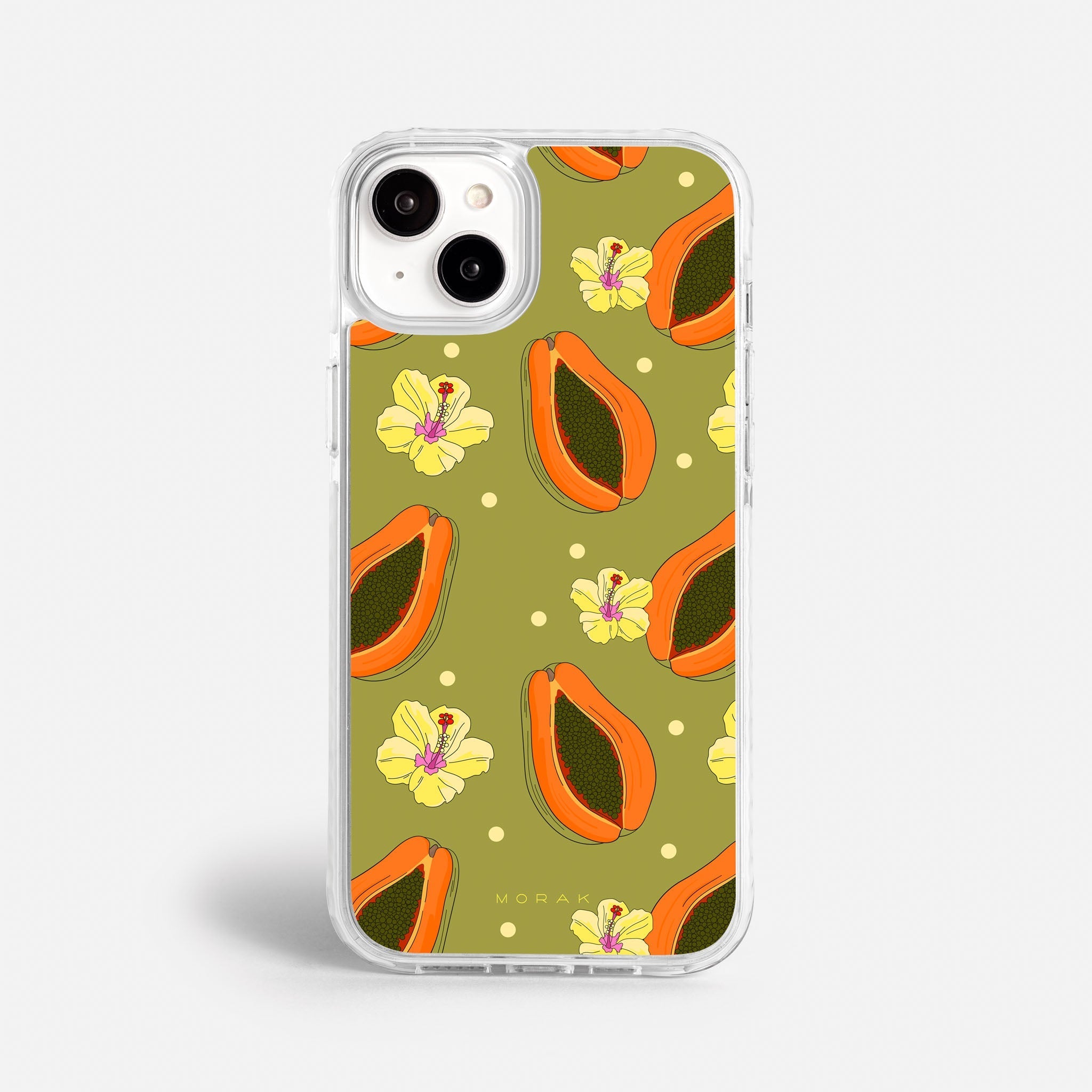Case Funda Papaya party - Blanco Premium Para iPhone 17-12 Samsung S26-S22
