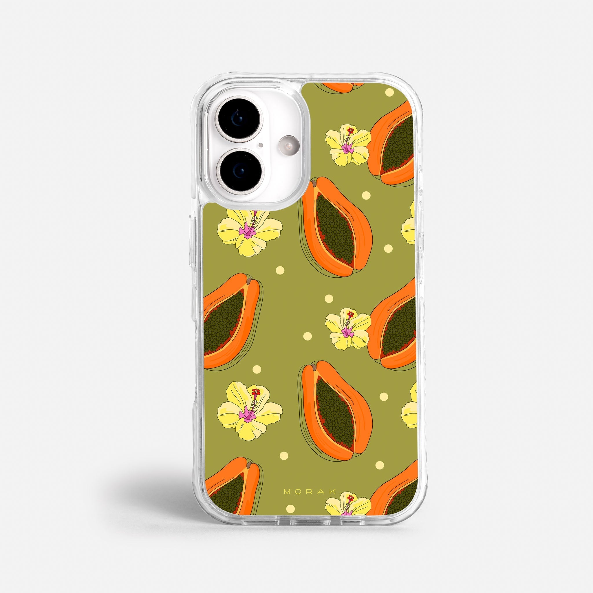 Case Funda Papaya party - Blanco Premium Para iPhone 17-12 Samsung S26-S22
