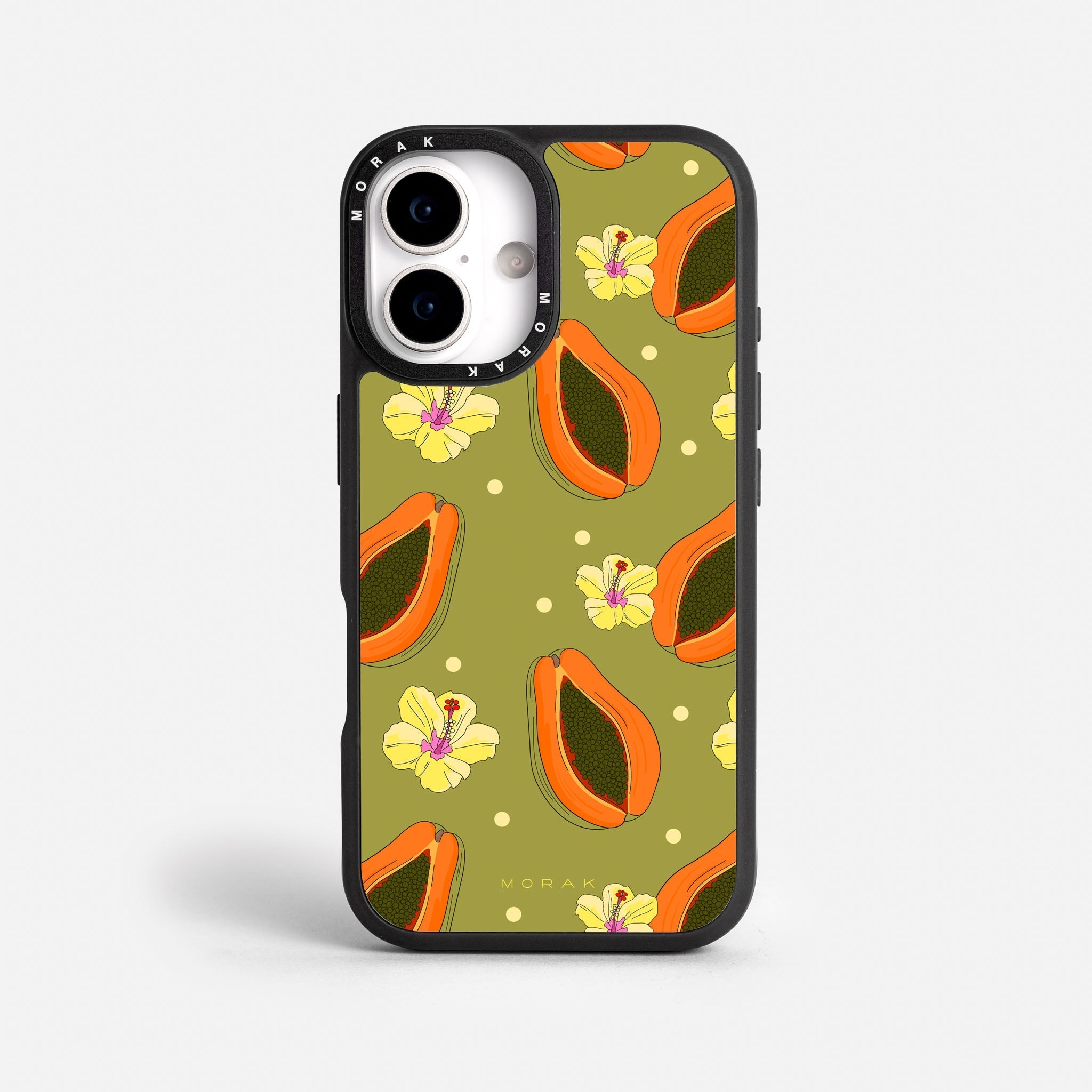 Case Funda Papaya party - Blanco Premium Para iPhone 17-12 Samsung S26-S22