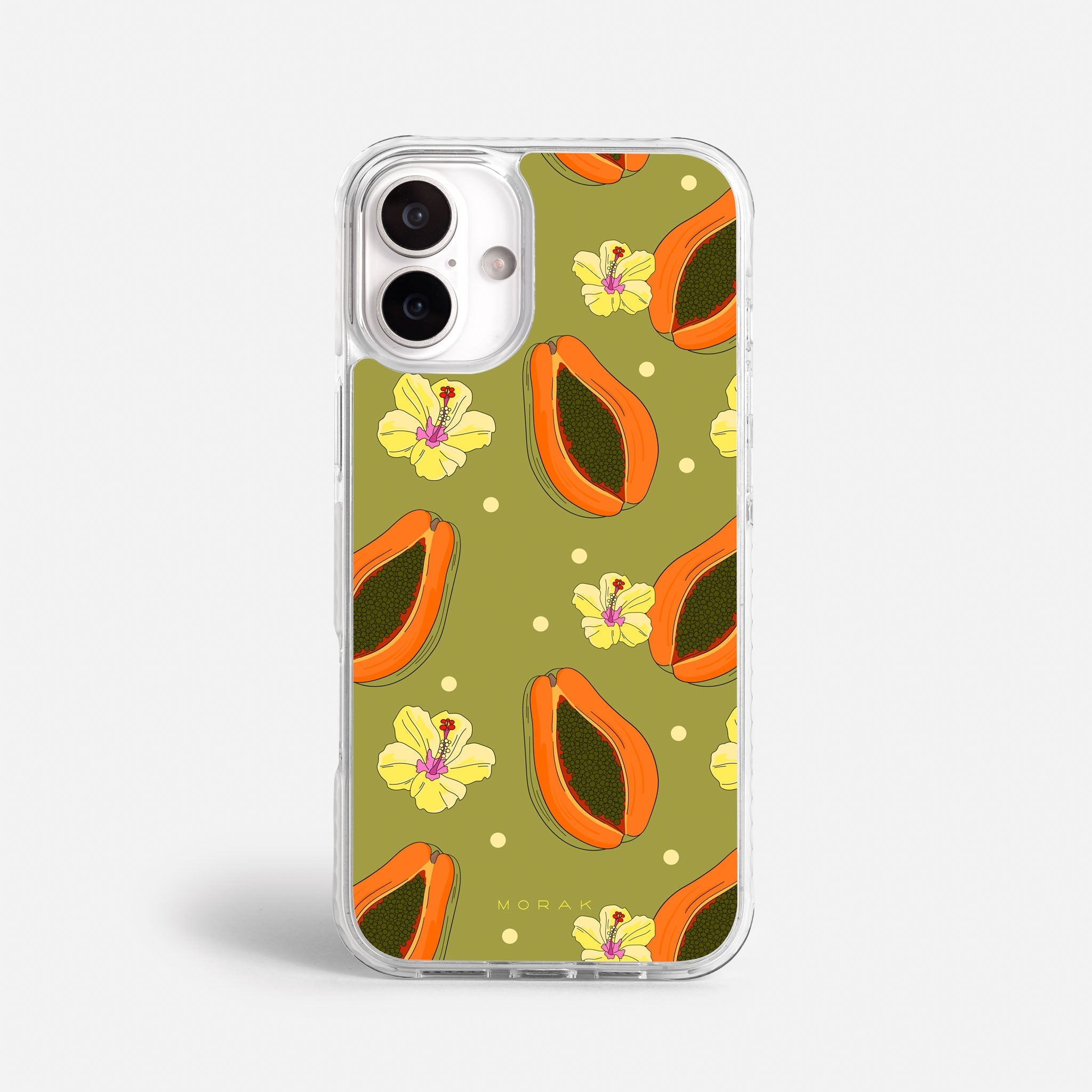 Case Funda Papaya party - Blanco Premium Para iPhone 17-12 Samsung S26-S22